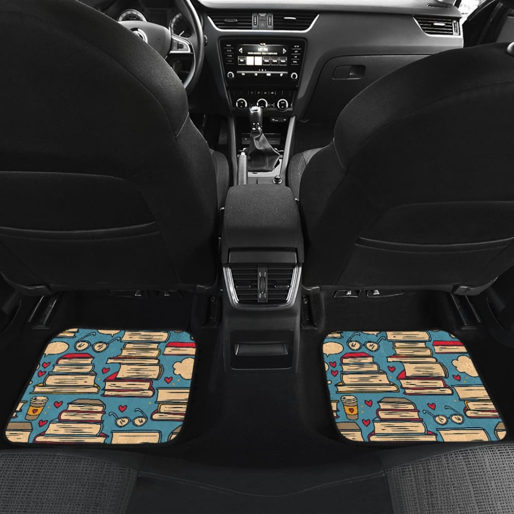 Premium Book Lovers Car Floor Mats - Non-Slip Custom Fit for Cars, SUVs & Trucks - Perfect Gift for Readers & Bookworms - Ideal for Commuting, Road Trips & Book Club Meetings
