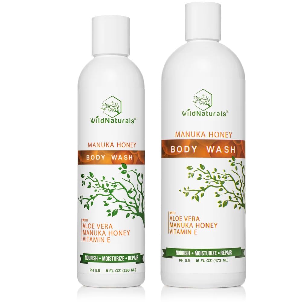 Organic Manuka Honey Body Wash for Eczema & Psoriasis - Vegan, Sulfate-Free - Skin Relief & Care