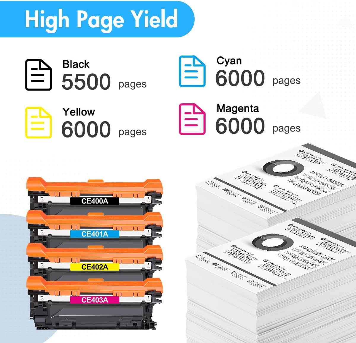 HP 507A CE400A MICR Magnetic Ink Toner Cartridge Replacement - Compatible with HP LaserJet M551 M570 MFP M575 Printers - Perfect for Check Printing & Banking Documents