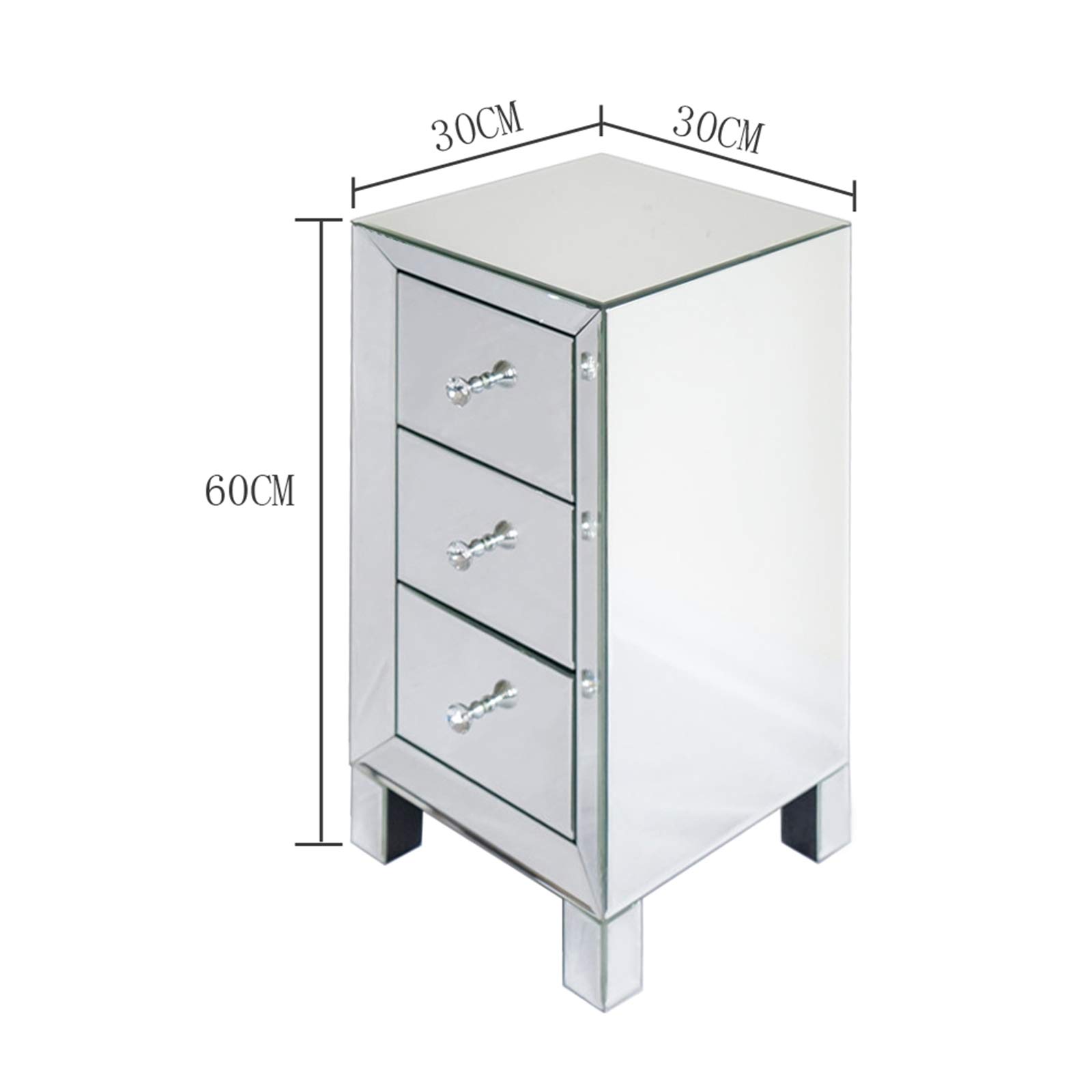 HomVent Silver Mirrored Vanity Desk with 3 Drawers - Modern Makeup Dressing Table, Glass Console Table & Entryway Storage Furniture for Bedroom, Living Room & Bathroom Organization