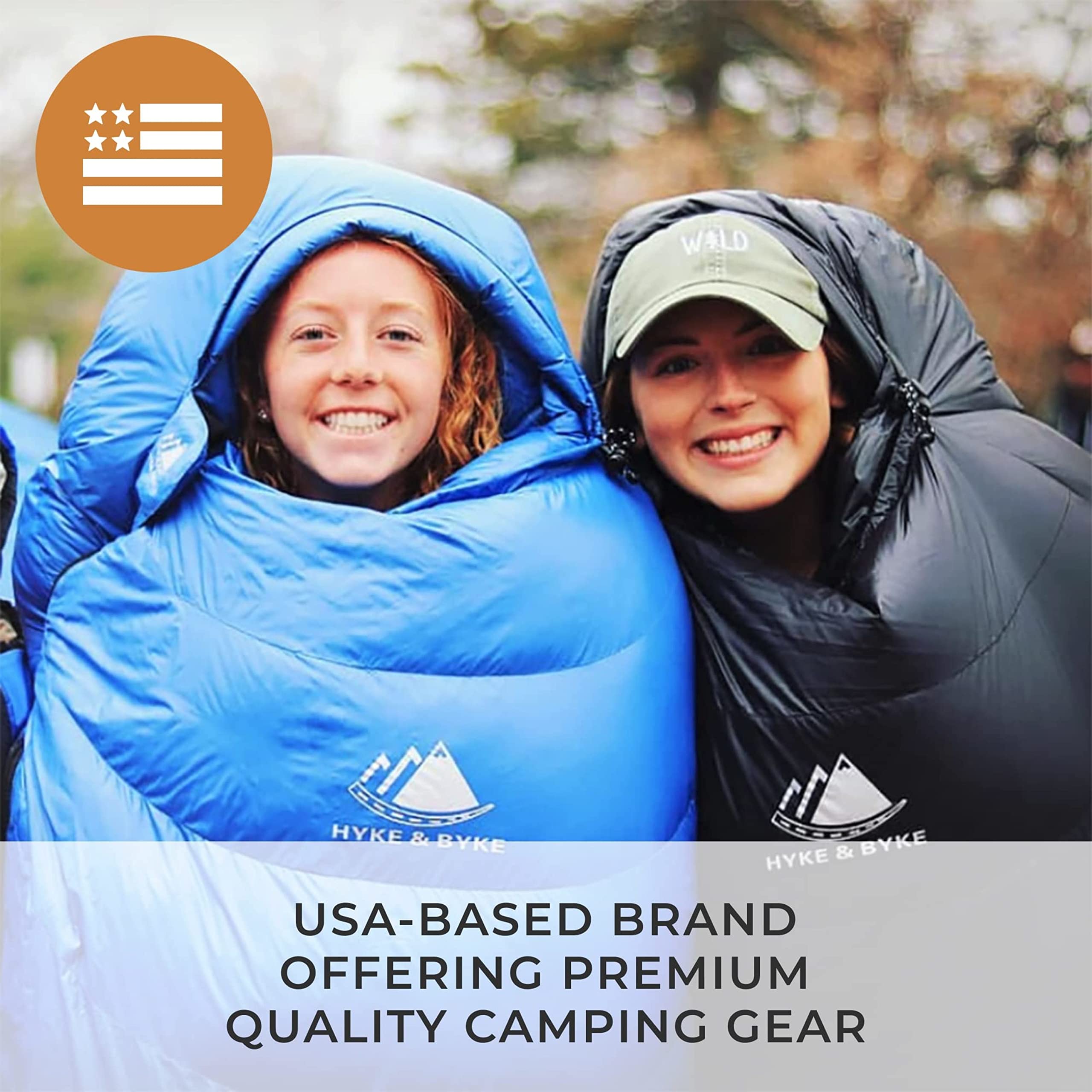 Hyke & Byke Quandary 15°F Cold Weather Mummy Sleeping Bag - 650 FP Duck Down, Ultralight 3-Season Backpacking & Hiking Sleeping Bag for Adults - Includes Compression Stuff Sack - Perfect for Camping, Mountaineering & Outdoor Adventures
