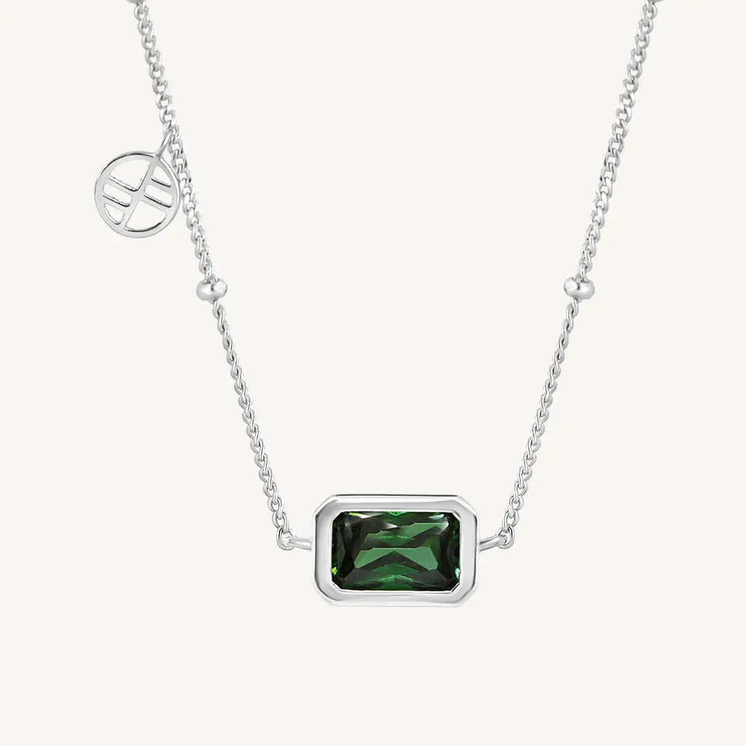 Tarkine Emerald Green Necklace for Women - Elegant 925 Sterling Silver Pendant with Genuine Green Gemstone | Perfect for Weddings, Parties & Everyday Wear