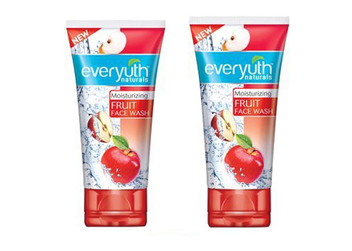 Everyuth Naturals Moisturizing Fruit Face Wash for Glowing Skin - 50gm (Pack of 2) - Gentle Cleanser with Natural Extracts for Daily Skincare Routine