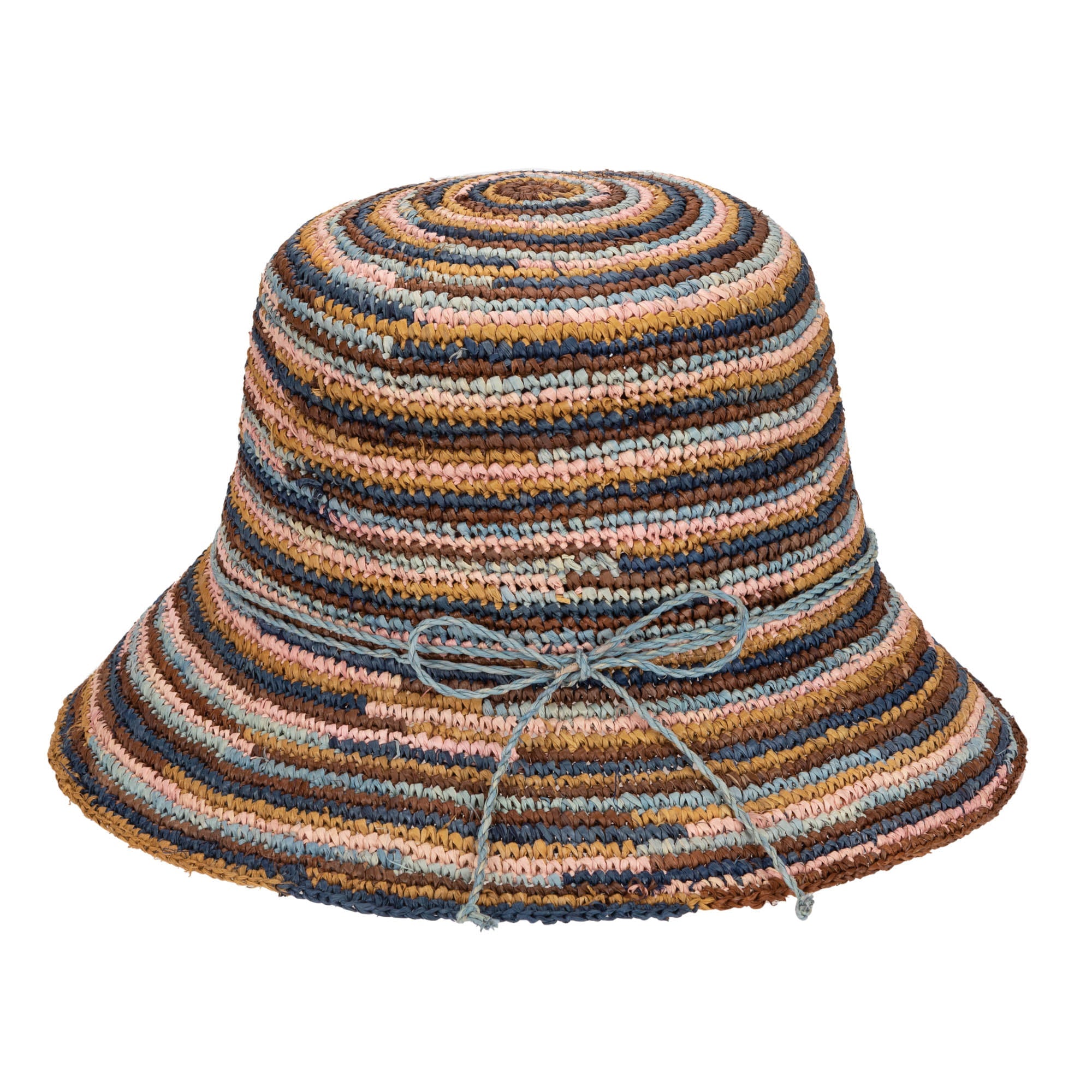 Iris Women's Crochet Raffia Packable Bucket Hat - Wide Brim Sun Hat for Beach, Travel & Outdoor Activities (RHS3109)