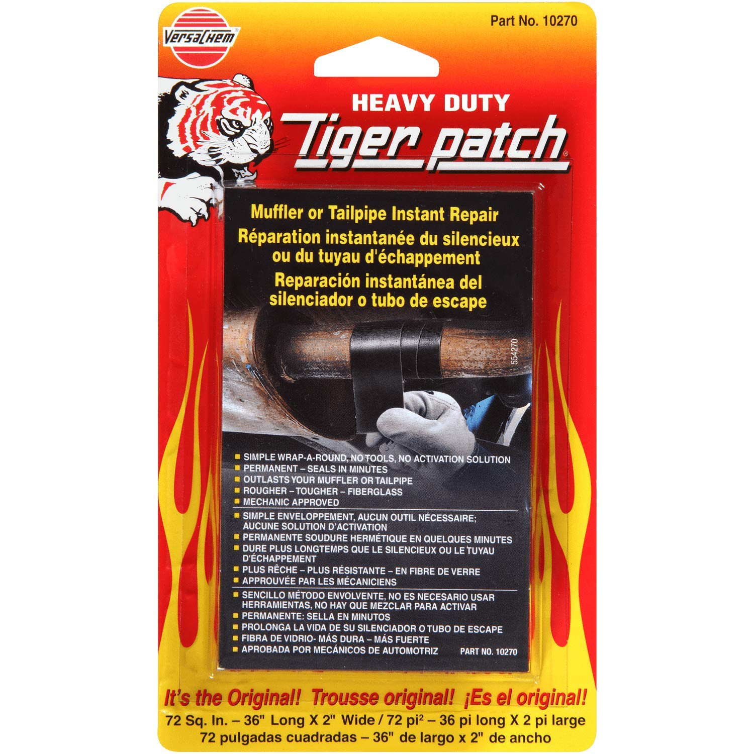 High-Temperature Muffler Repair Tape - TigerPatch Exhaust Wrap for Automotive & Motorcycle Use - Heat Resistant & Durable for DIY Repairs & Maintenance