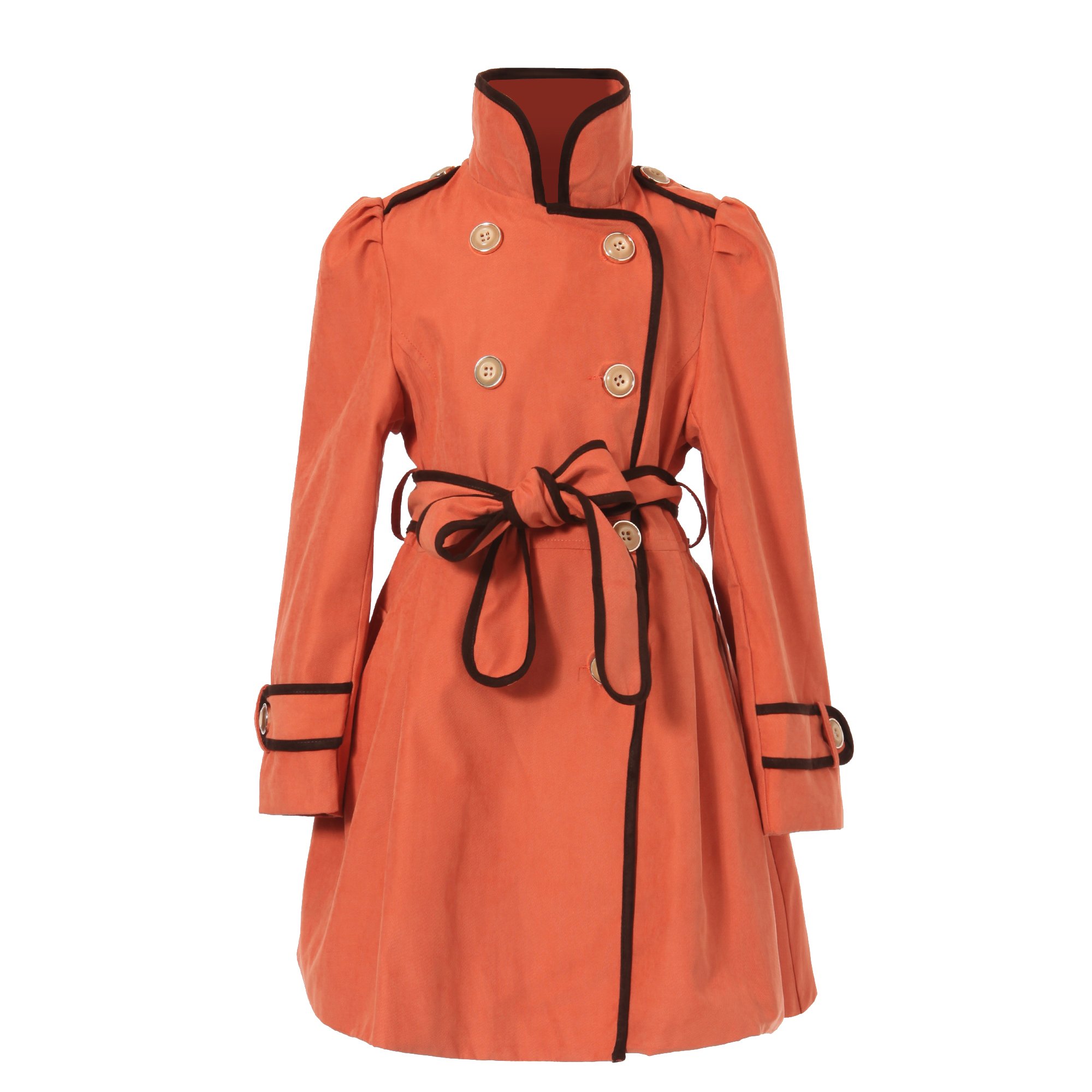Richie House Girls' Flared Top Coat with Trim | Size 4-10 | RH0936 | Stylish Winter Jacket for School, Playdates & Outdoor Activities