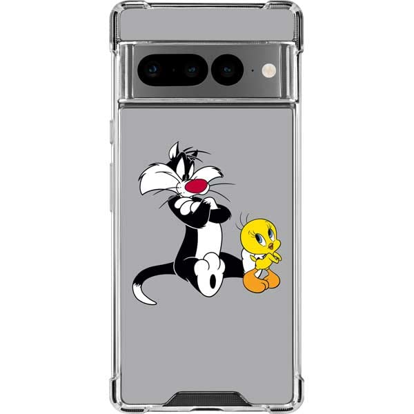 Google Pixel 7 Pro Clear Case - Looney Tunes Sylvester & Tweety Design for Protection & Style