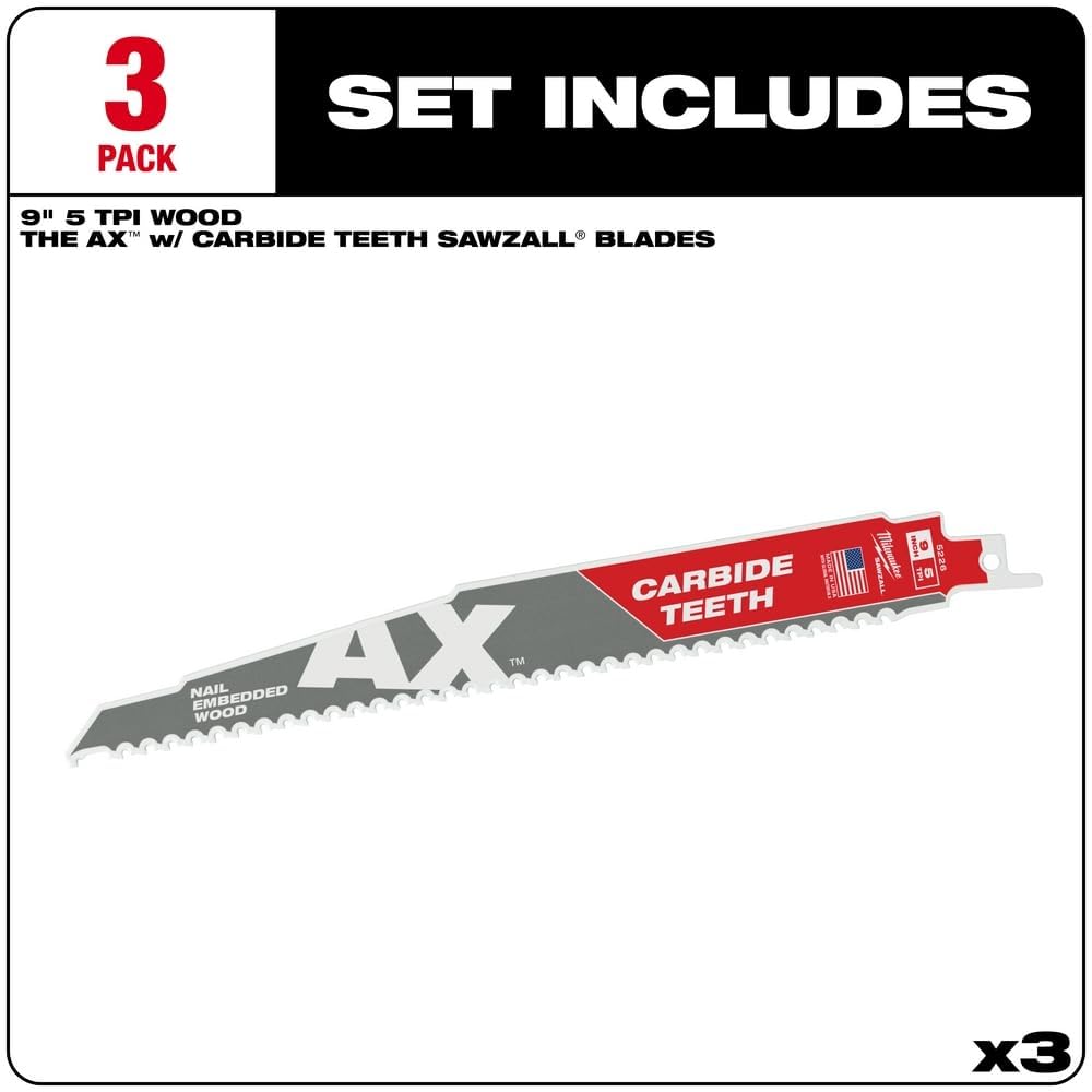 MILWAUKEE 9-Inch 5 TPI The Axe - Heavy Duty Ax for Camping, Wood Splitting & Outdoor Survival Gear