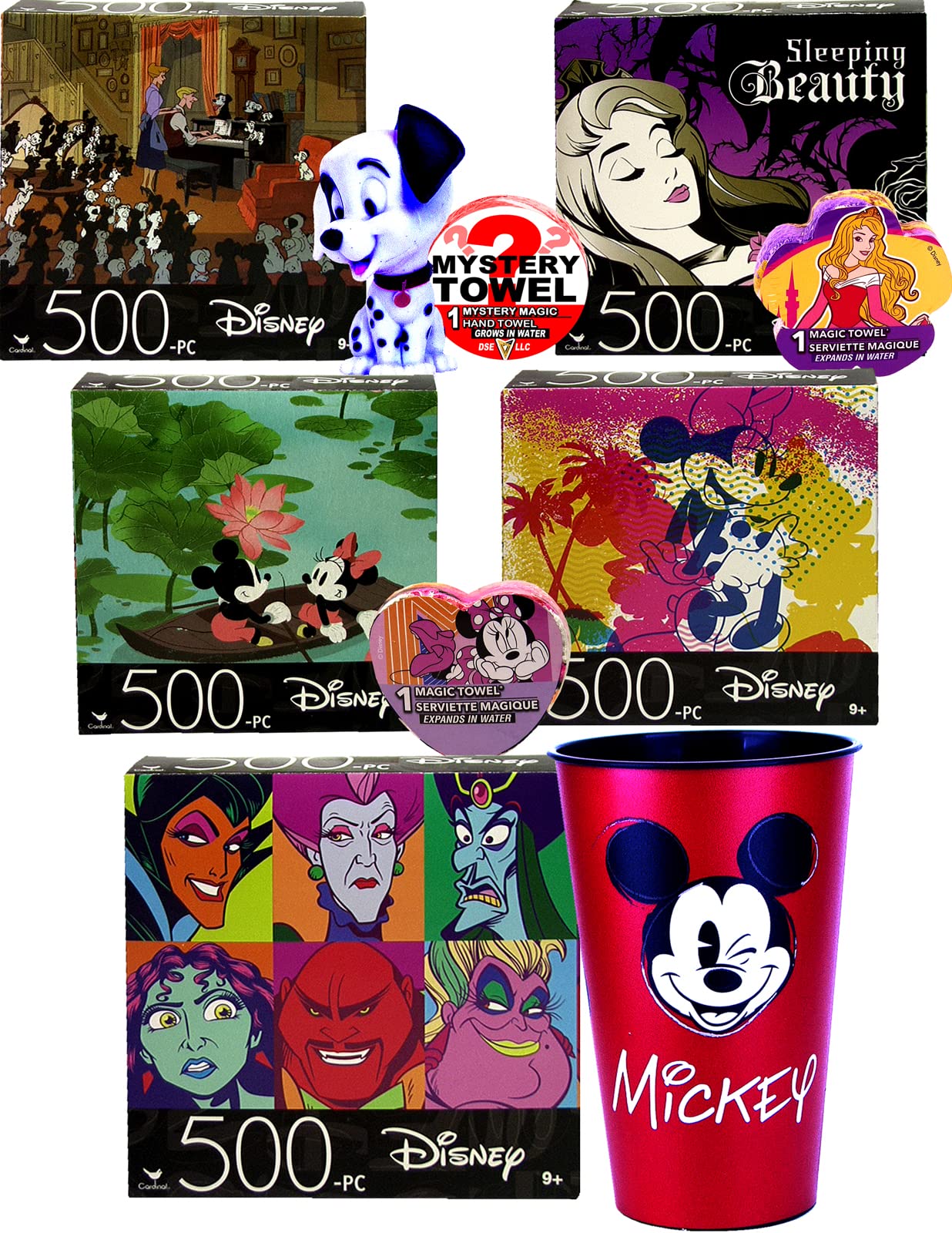 Disney Classic 500-Piece Puzzle Collection - 10pc Limited Edition Set with Bonus Activity Guide | Fun Family Game Night & Educational Toy for Kids | Perfect Gift for Disney Fans & Puzzle Lovers