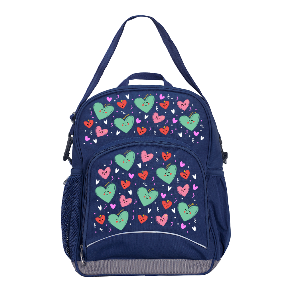 Sweet Hearts Kindy Backpack for Kids - Cute Heart Print School Backpack for Girls & Boys - Perfect for Preschool, Kindergarten & Travel