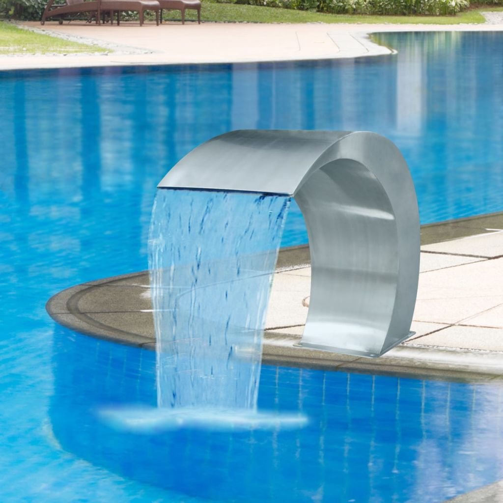 Premium Stainless Steel Pool Waterfall Fountain - 17.7
