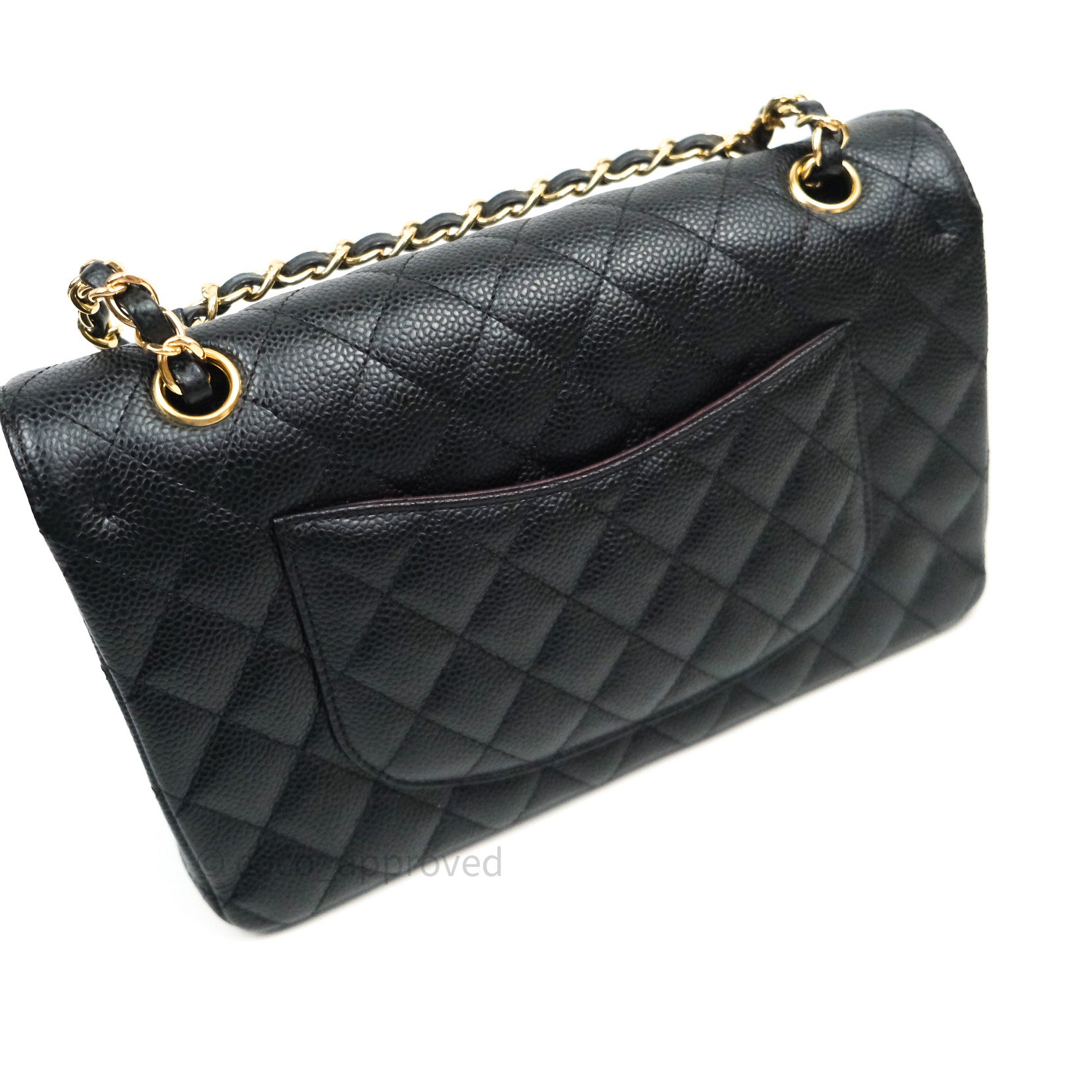 Chanel Classic Medium Double Flap Bag Black Caviar Leather with Gold Hardware - Luxury Designer Handbag for Women, Perfect for Work, Evening & Special Occasions