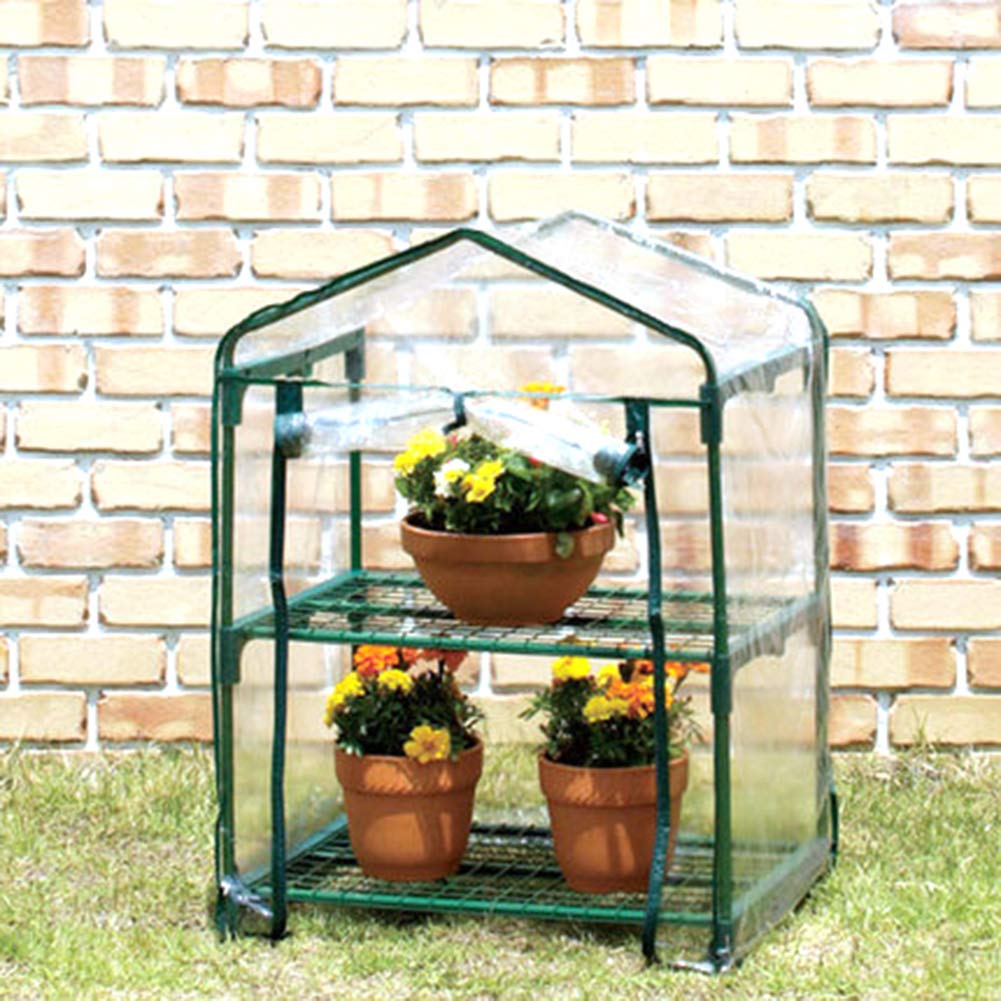 Firlar 2-Tier Greenhouse Replacement Cover - Transparent Waterproof PVC Plant Tent with Zipper for Cold & Frost Protection | Wind & Rain Proof Portable Greenhouse Cover for Outdoor Gardening, Seedlings & Plant Shelter