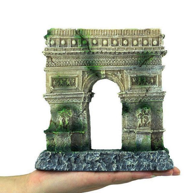 RQ19056 Tall Tower Aquarium Decoration - 6.7x3.7x6.7 Inch Fish Tank Ornament for Freshwater & Saltwater - Perfect for Betta, Goldfish, Shrimp Tanks