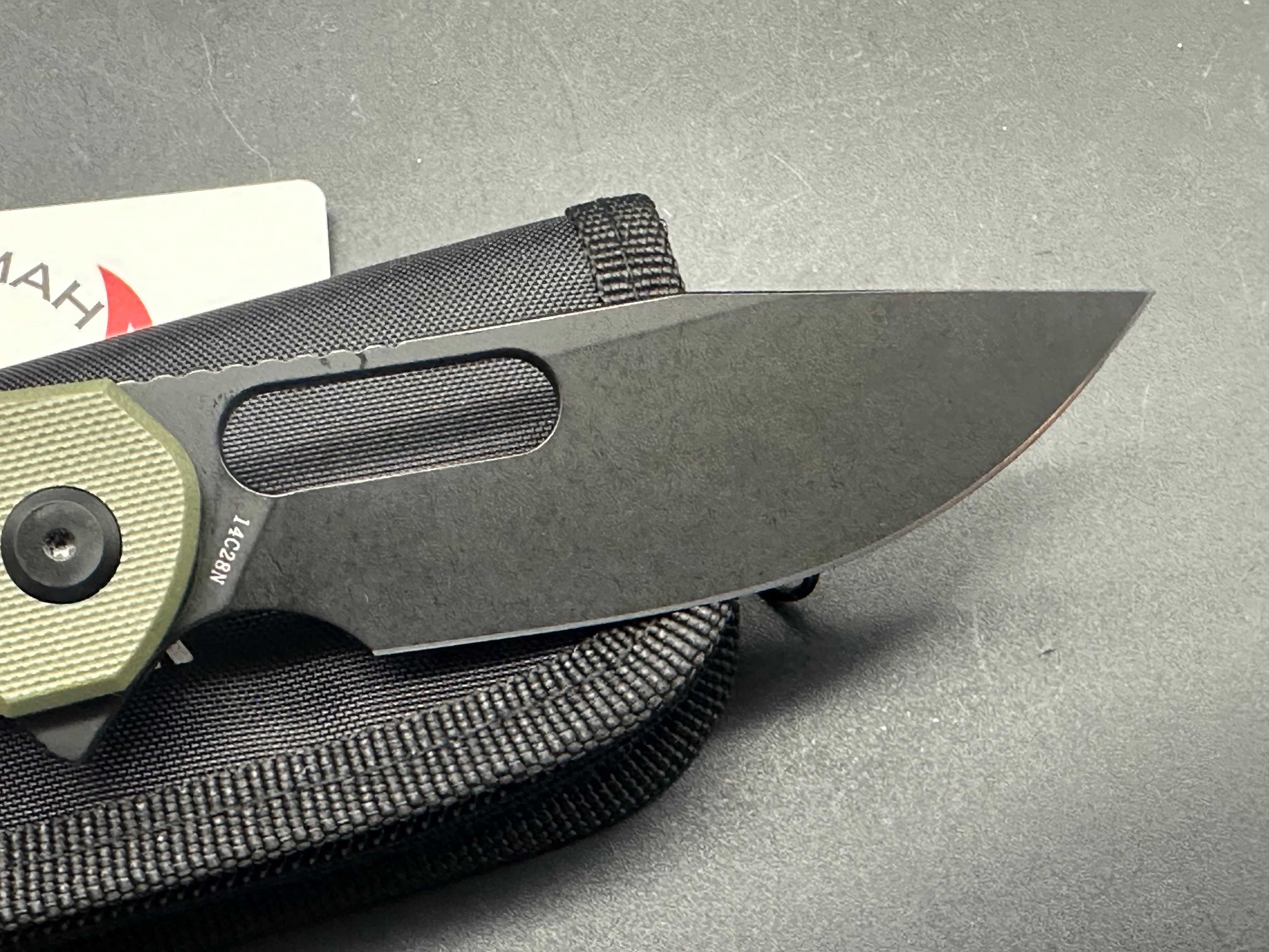 Eutektik Trinity OD Green BlackWashed Knife with LTK Koozie, Patch & Sticker - Tactical Folding Knife for Outdoor Camping, Hiking, Survival and EDC