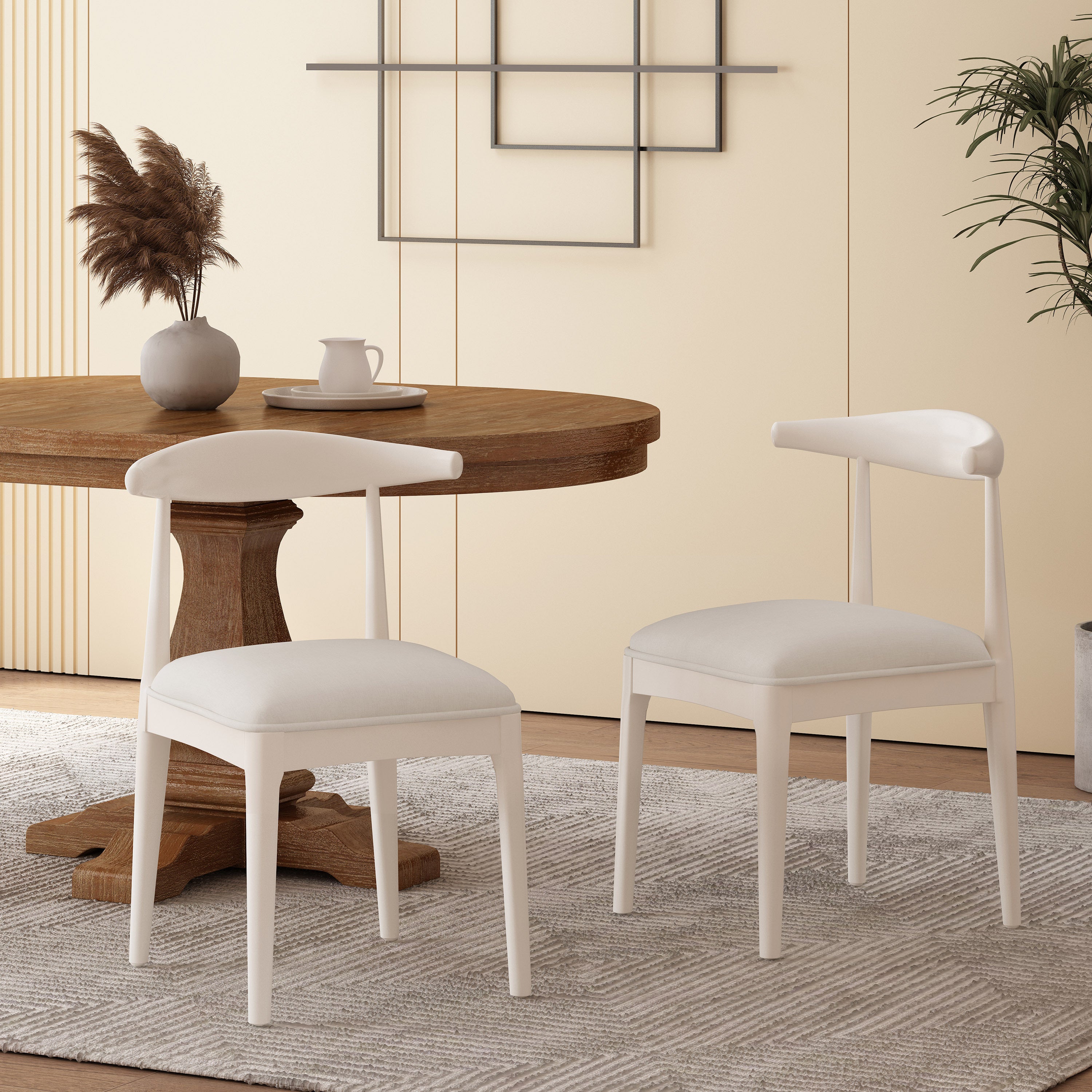Modern Dining Chairs Set of 2 - Comfortable Kitchen Chairs with Padded Seat - Perfect for Dining Room, Kitchen, Breakfast Nook & Small Spaces