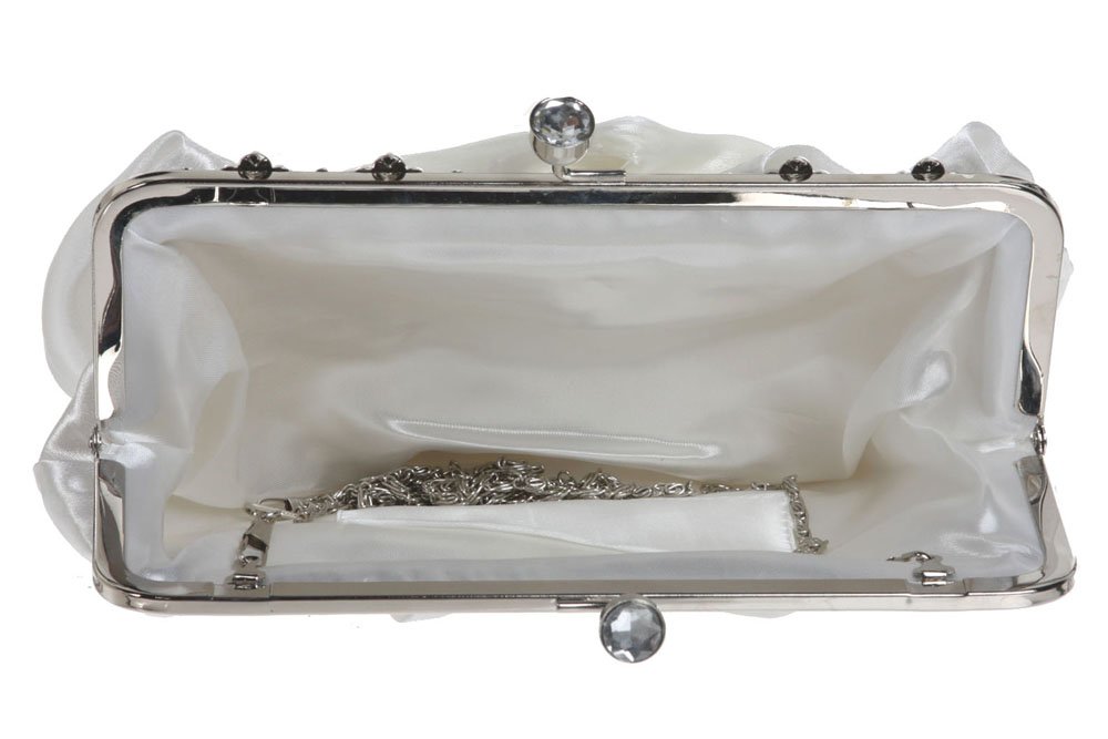 Elegant Gathered Rose Trim Evening Clutch - Perfect for Weddings, Parties & Formal Events | Beltiscool Women's Handbag