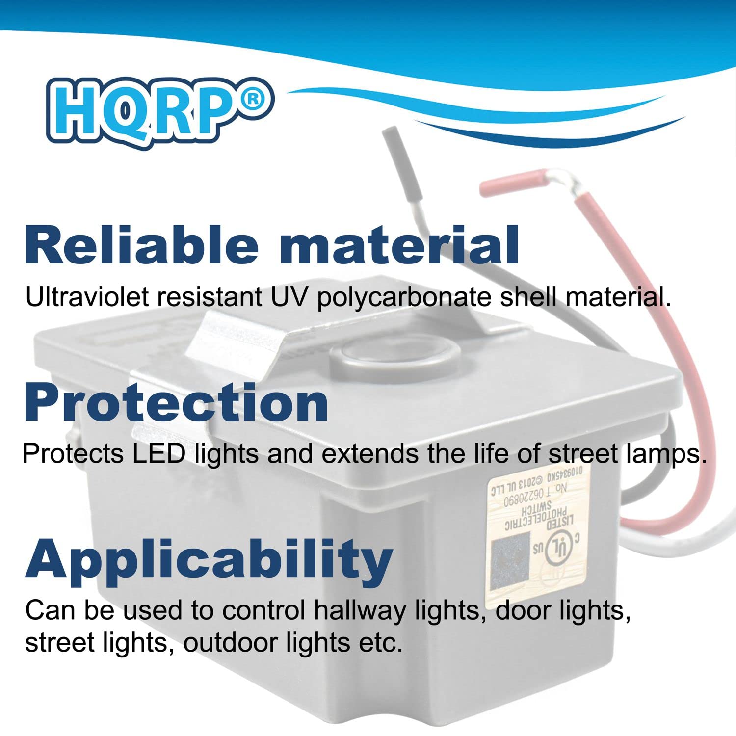 HQRP 4-Pack Photocell Light Sensor with Thermal Protection - Dusk to Dawn Hardwired Switch for Outdoor Lighting, Barn Lights, Backyard & Security Lights | Weatherproof Stem Mount Photoelectric Control for Automatic On/Off