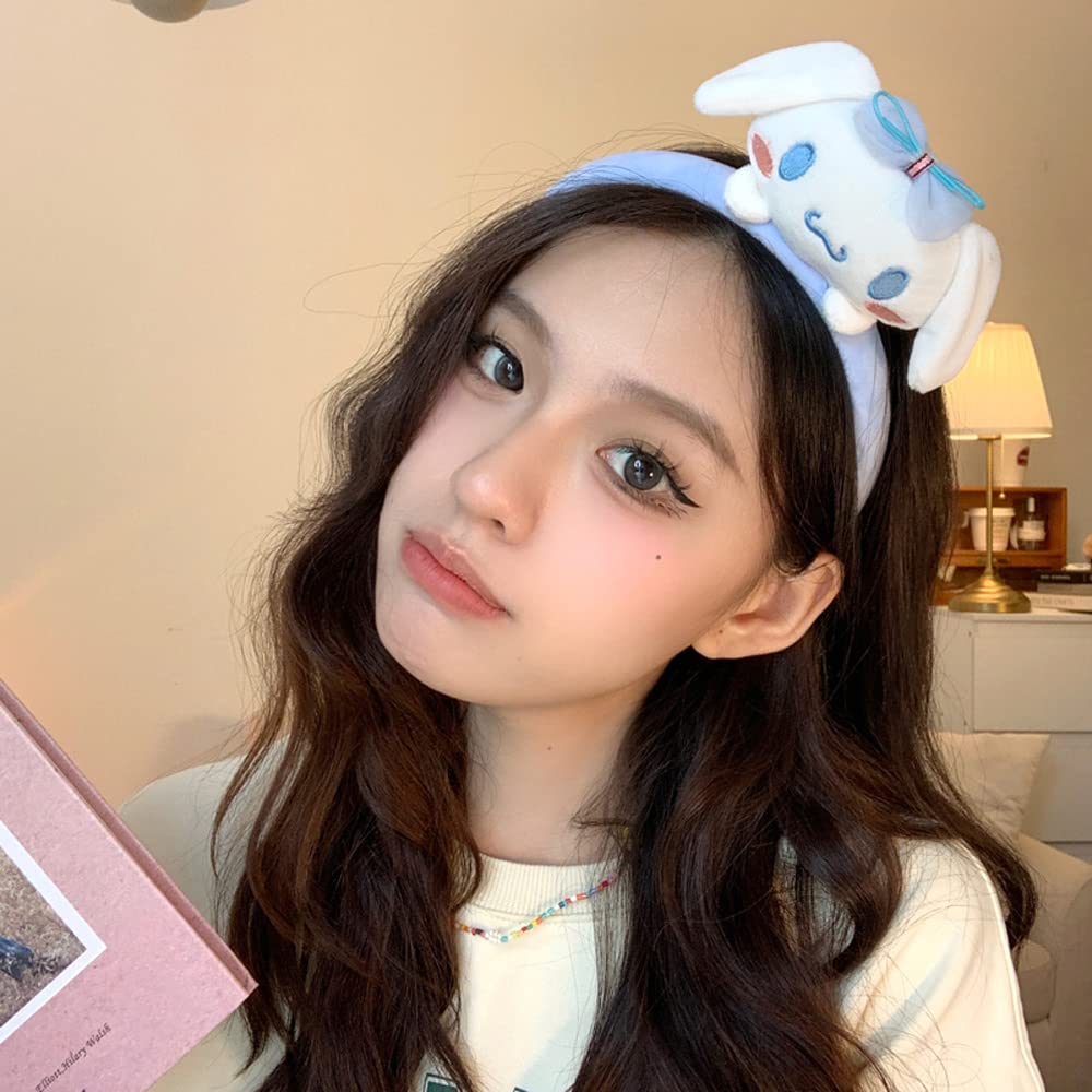 Cute Kawaii Spa Headband for Women & Girls - Soft Hair Band for Face Washing, Makeup, Skincare, Spa & Party Costume Accessories (Blue) - Perfect for Home Spa Days, Beauty Routines & Themed Parties