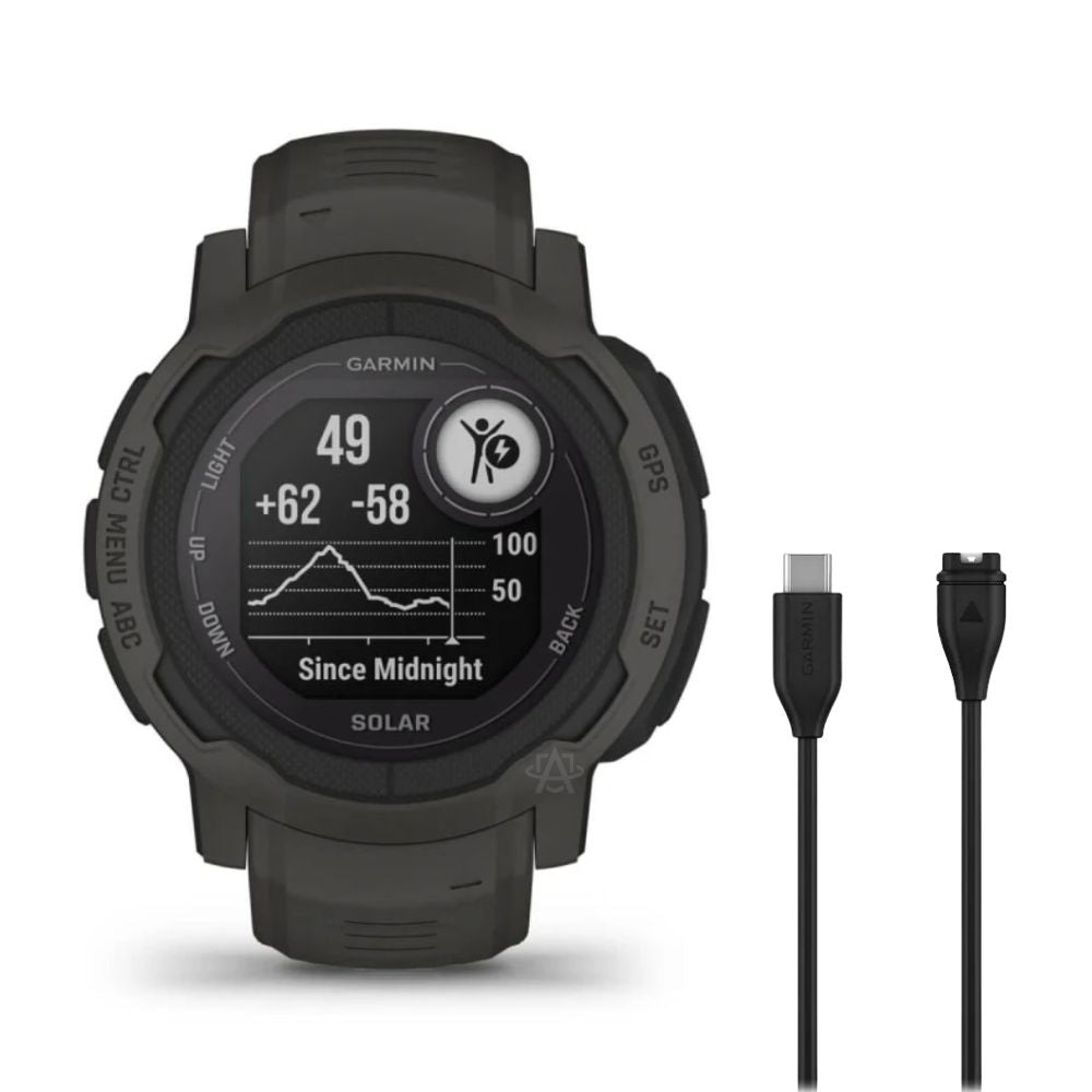 Garmin Instinct 2 Solar Smartwatch with SOS Detection - Rugged GPS Watch for Outdoor Adventures, Hiking & Fitness Tracking