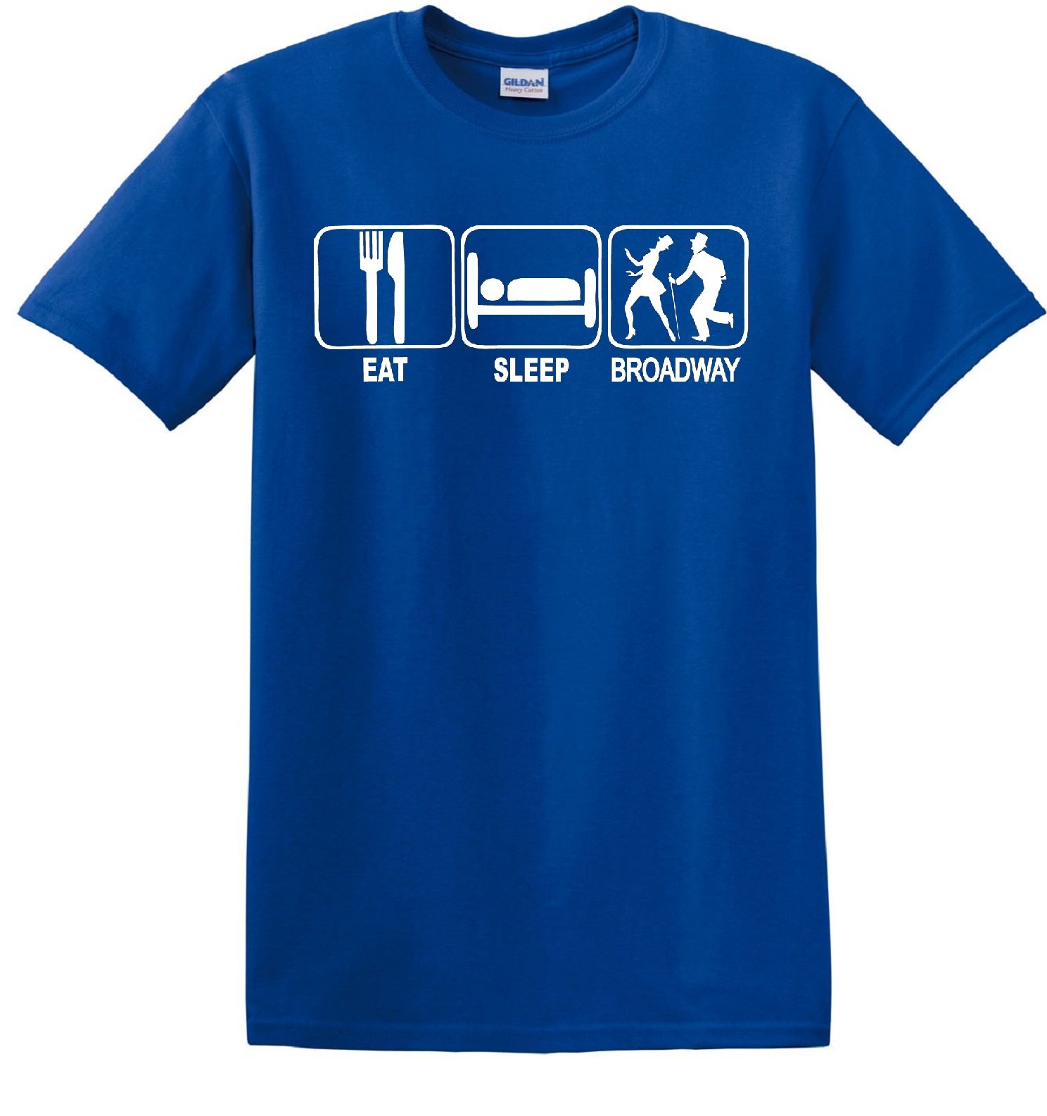 EAT Sleep Broadway Royal Blue T-Shirt - Casual Streetwear Tee