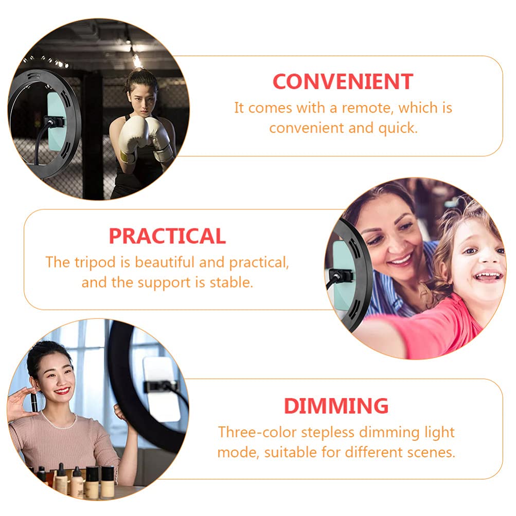Hemobllo Desk Tripod with Ring Light - Adjustable Phone Stand & Selfie Light for iPhone, Android, Makeup, Video Calls, YouTube, TikTok (1 Set) - Perfect for Home Office, Content Creation & Live Streaming