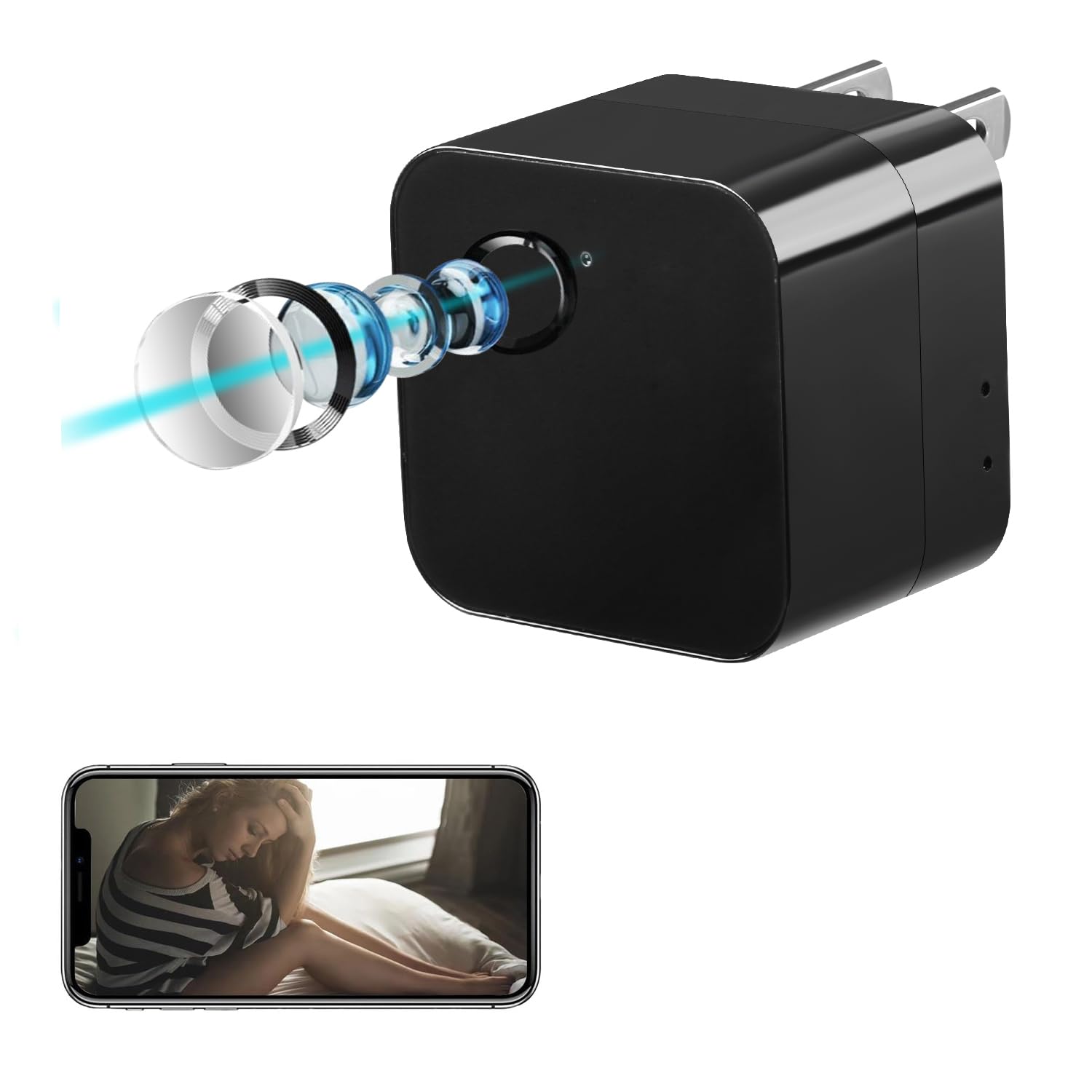 Keslom Mini Hidden Spy Camera - Wireless USB Charger Security Camera with WiFi, Motion Detection & Remote Viewing for Home Surveillance, Baby Monitor, Office Security & Nanny Cam