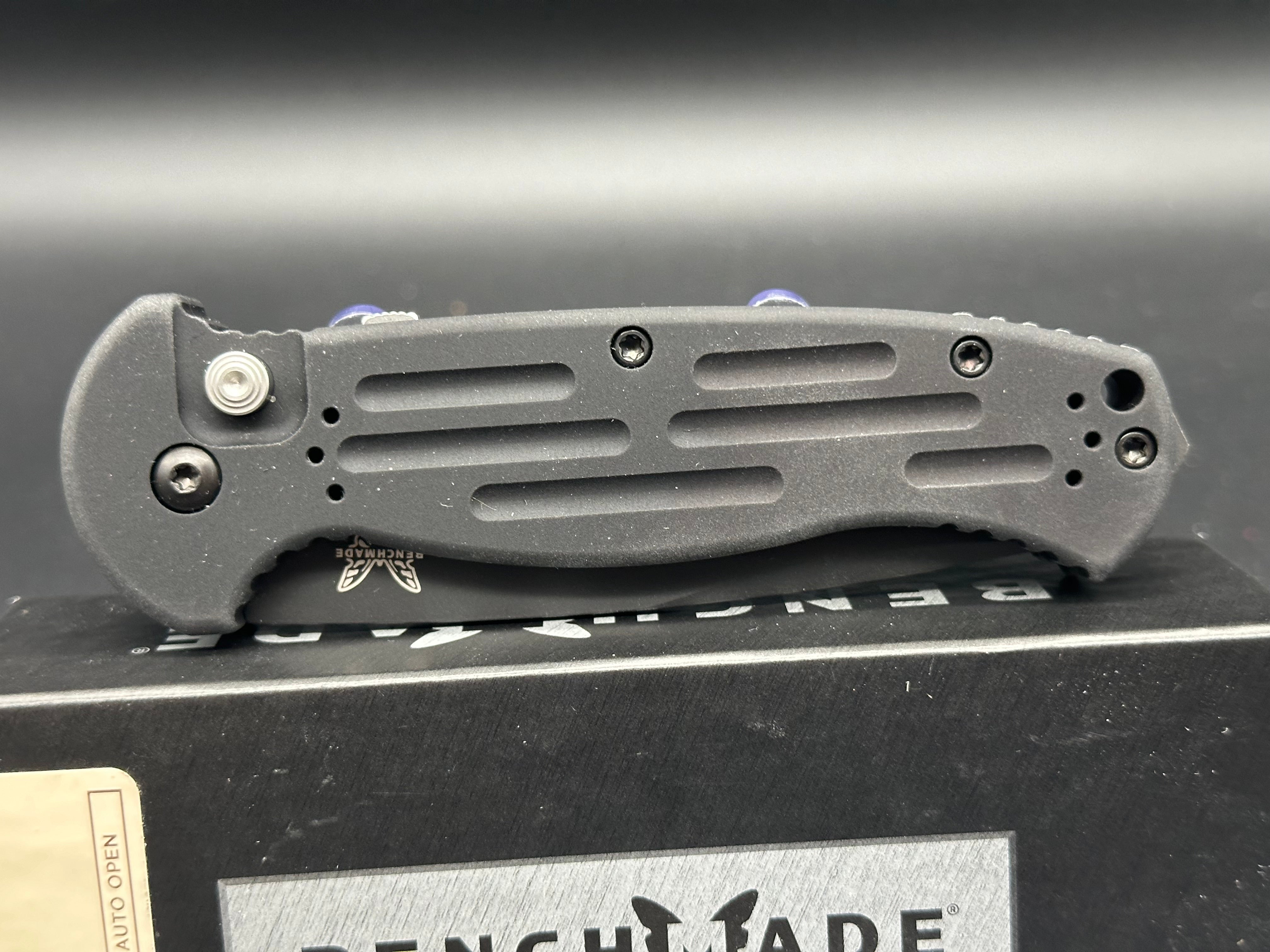 Benchmade 9051 AFO II Tactical Folding Knife - Black Aluminum Handle with 154CM Partially Serrated Blade for Outdoor Survival, Camping & EDC