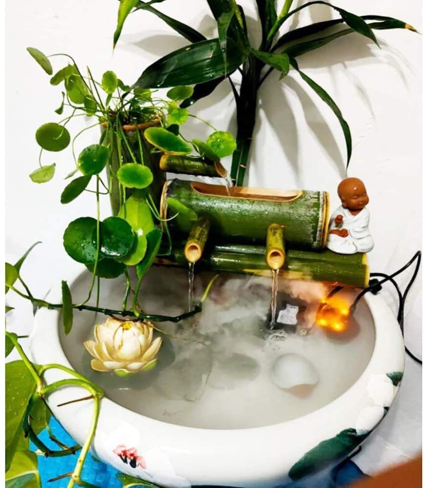 Handmade Japanese Bamboo Garden Water Fountain - 45cm Length, Asian Style Indoor Outdoor Pond Decor for Zen Garden, Patio, Backyard Relaxation