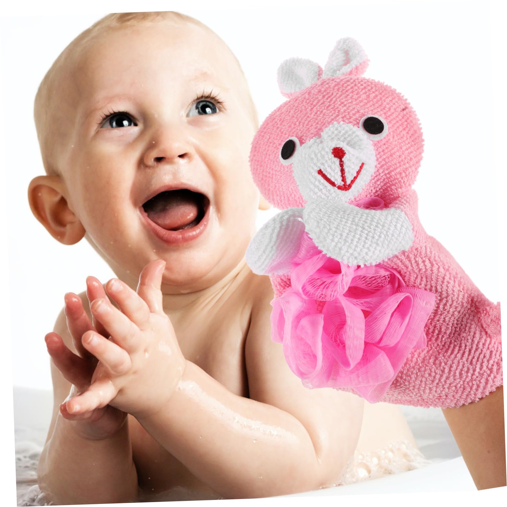 UPKOCH Cartoon Baby Bath Mitts - 4Pcs Soft Body Wash Gloves for Boys & Girls, Long-Lasting Soap Gel Saver - Gentle Bathing for Newborns & Toddlers