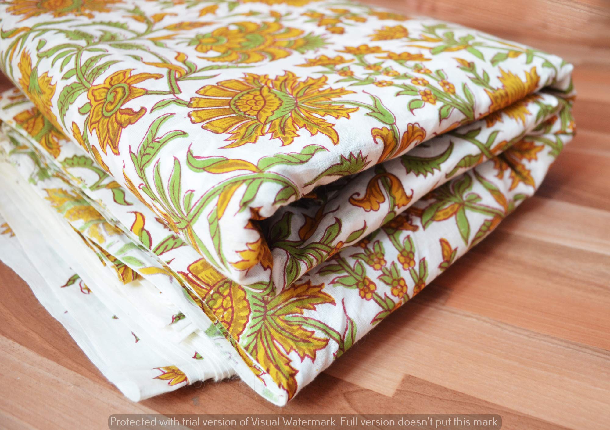 Printed Cotton Fabric by The Yard - Premium Indian Cotton Material for Summer Dresses, Kurtis, Scarves, Cushions & Sofa Covers (50 Yards) - Perfect for DIY Fashion, Home Decor & Craft Projects