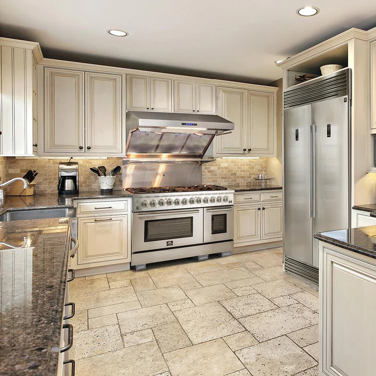 48 Inch Gas Range with Dishwasher and 60 Inch Refrigerator - Forno Premium Appliance Package for Modern Kitchens | Perfect for Home Chefs & Entertaining