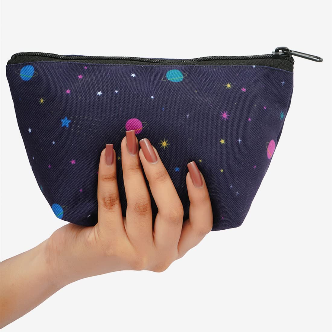 Crazyify Printed Makeup Pouch Set of 2 - Waterproof Cosmetic Bag & Travel Toiletry Organizer for Women | Perfect for Travel, Gym, and Daily Essentials Storage