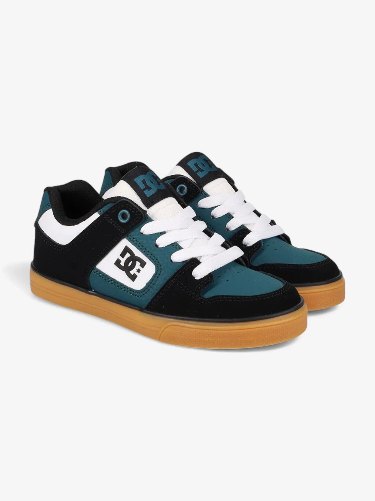 DC Kids Pure Sneakers - Black, White & Green | Stylish & Comfortable for Boys & Girls | Perfect for School, Sports & Casual Wear