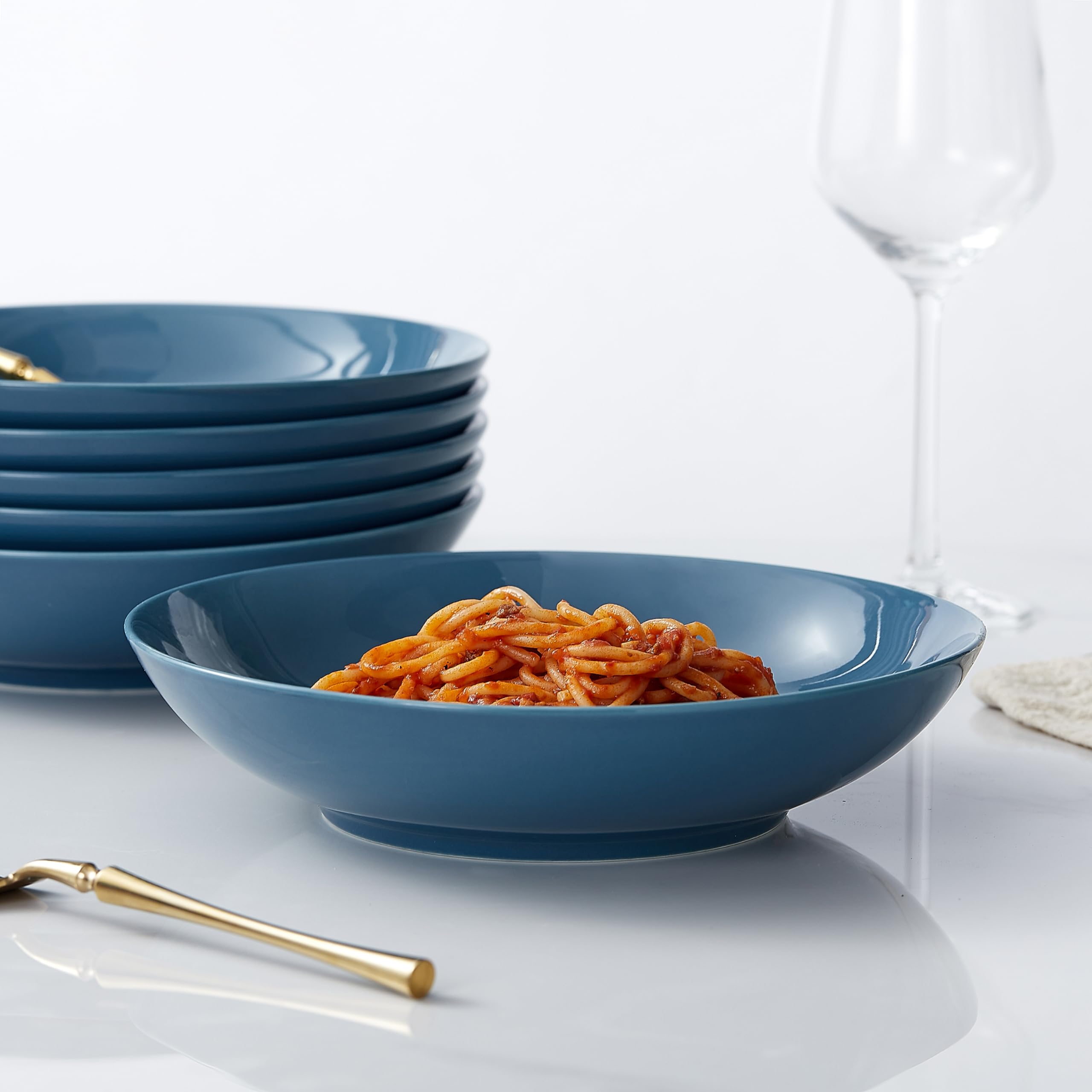 40oz Ceramic Pasta Bowls Set of 6 - 9