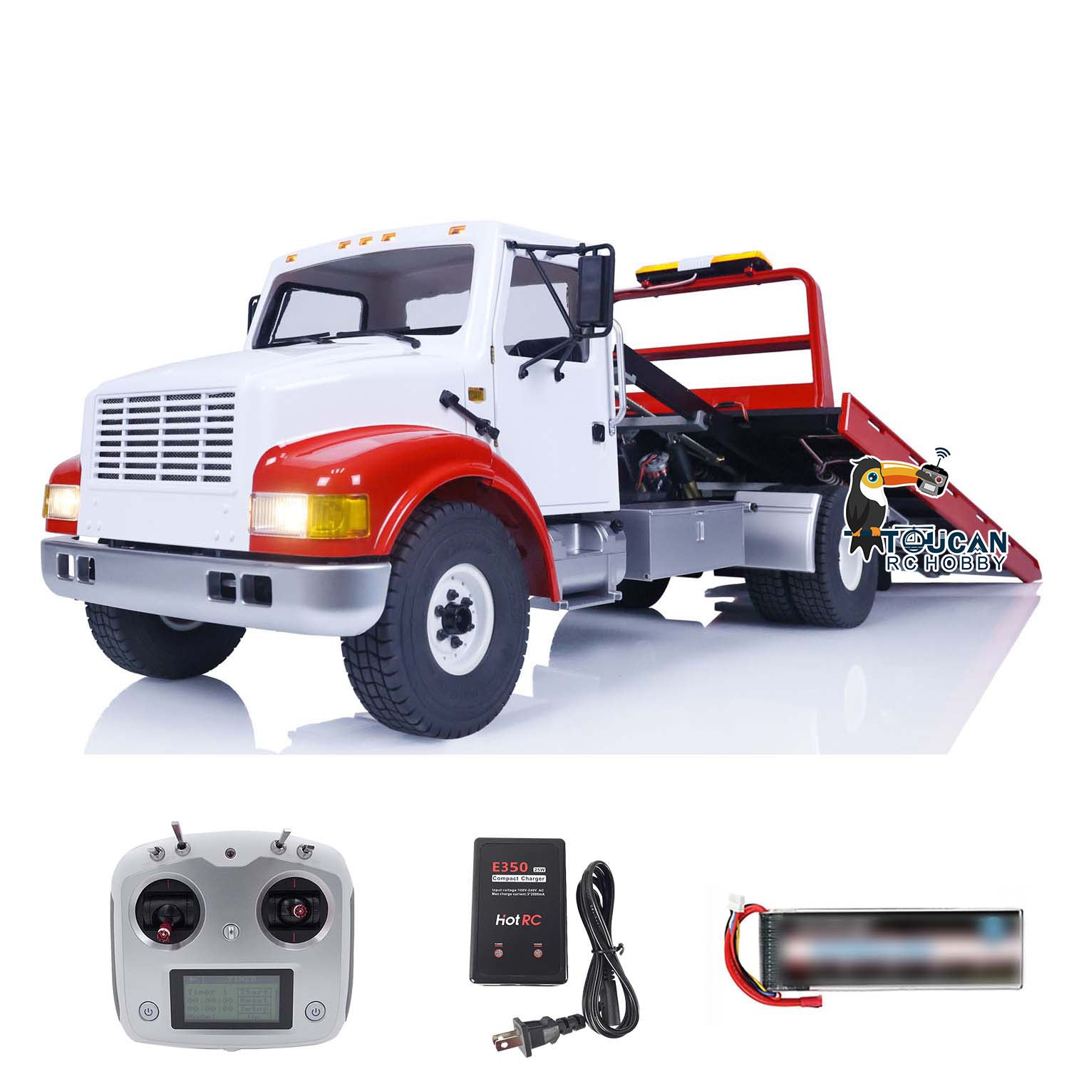 CrossRC WT4 1/10 Scale 4x2 Remote Control Wrecker Truck - Painted & Assembled RC Model with Battery, Lights & Sound for Road Rescue Simulation & Off-Road Play