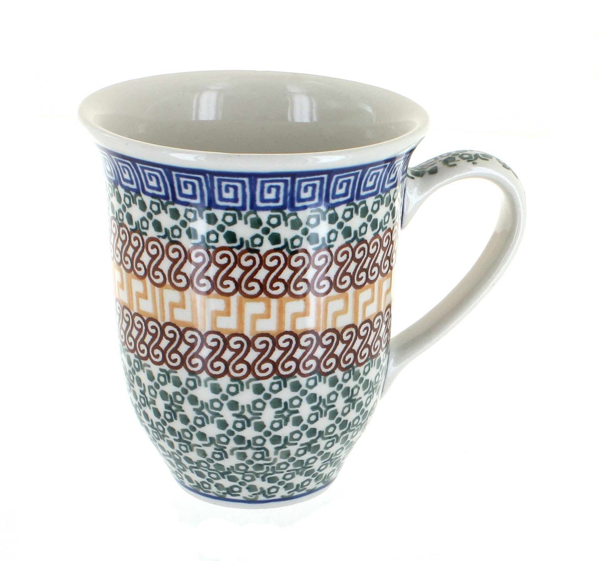 Blue Rose Polish Pottery Athena Large Coffee Mug - Handmade Ceramic Tea Cup for Home, Office & Gifts - Perfect for Morning Coffee, Afternoon Tea or Decor