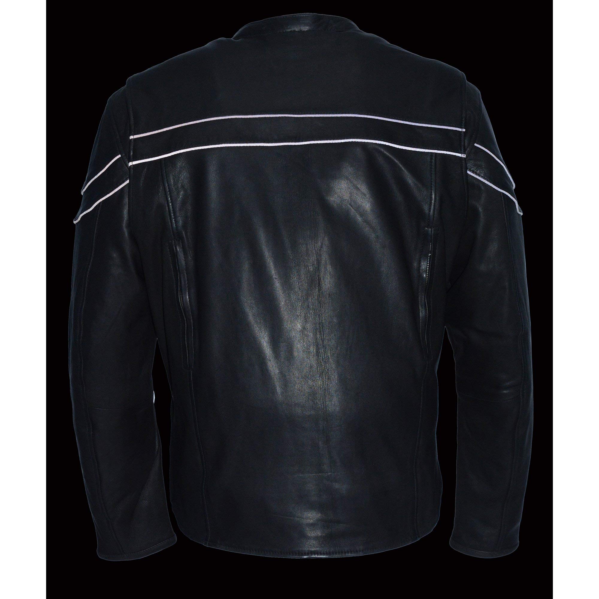 Milwaukee Leather Men's Lightweight Sporty Scooter Crossover Jacket - Black (MLM1525) | Breathable Motorcycle Riding Gear for Urban Commuting & Casual Wear