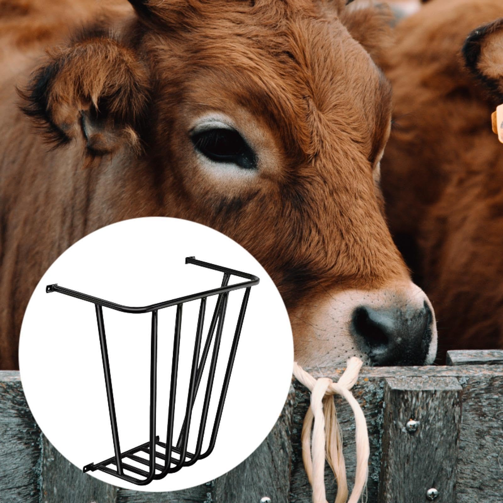 Large Capacity Metal Hay Rack Feeder - Durable Wall Mount Hay Holder for Horses, Cows, Sheep & Livestock - Perfect for Barns, Stables & Pasture Feeding