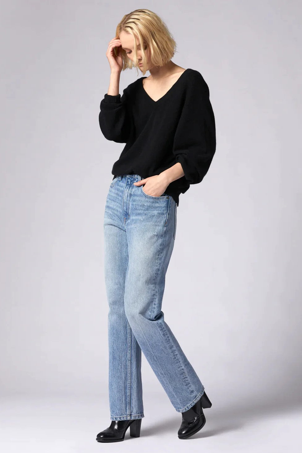 Women's Frame Mid Rise V-Neck T-Shirt - Soft Cotton Casual Tee for Everyday Wear | Perfect for Layering, Workouts & Relaxing