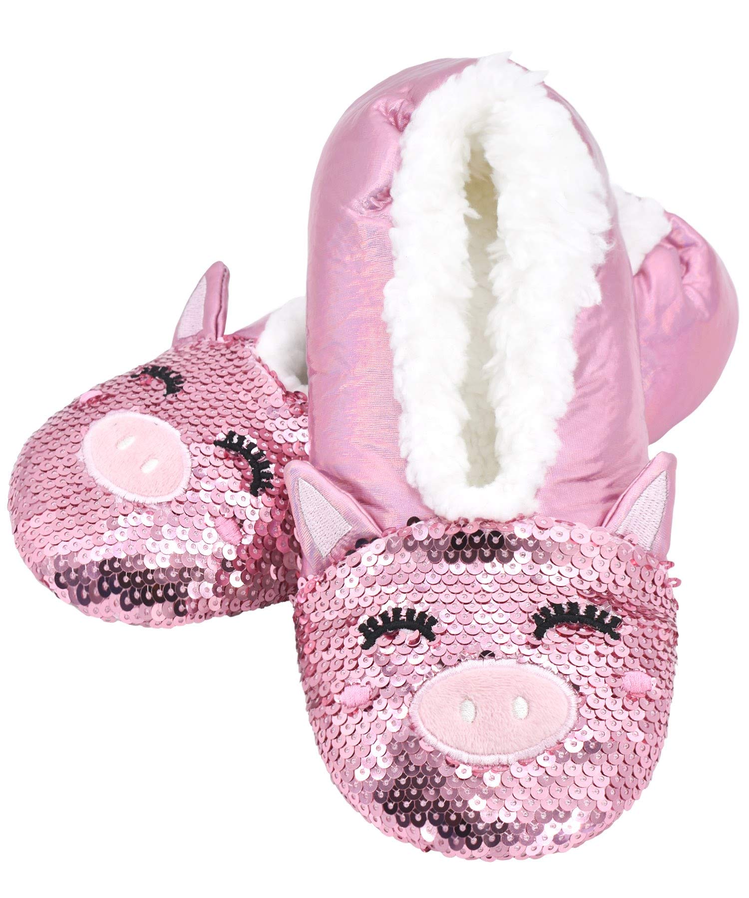 Panda Bros Women's Cozy Warm Animal Slipper Socks with Non-Slip Grippers - Soft House Slippers for Indoor Comfort, Perfect for Winter, Lounge, and Home Wear