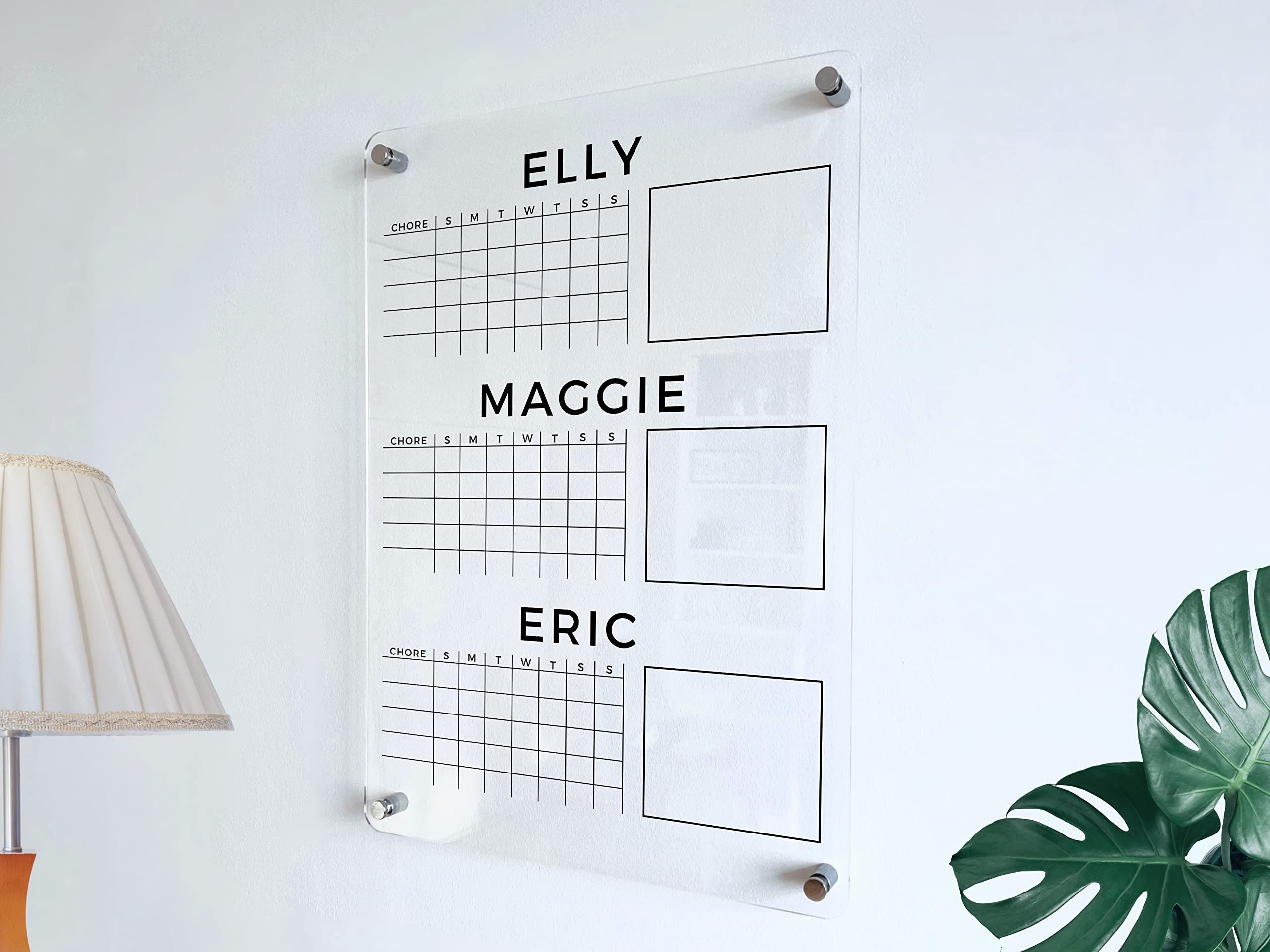 Personalized Dry Erase Chore Chart for Kids - Motivational Reward & Goal Tracking Board, Weekly/Monthly Family Planner & Habit Tracker (18