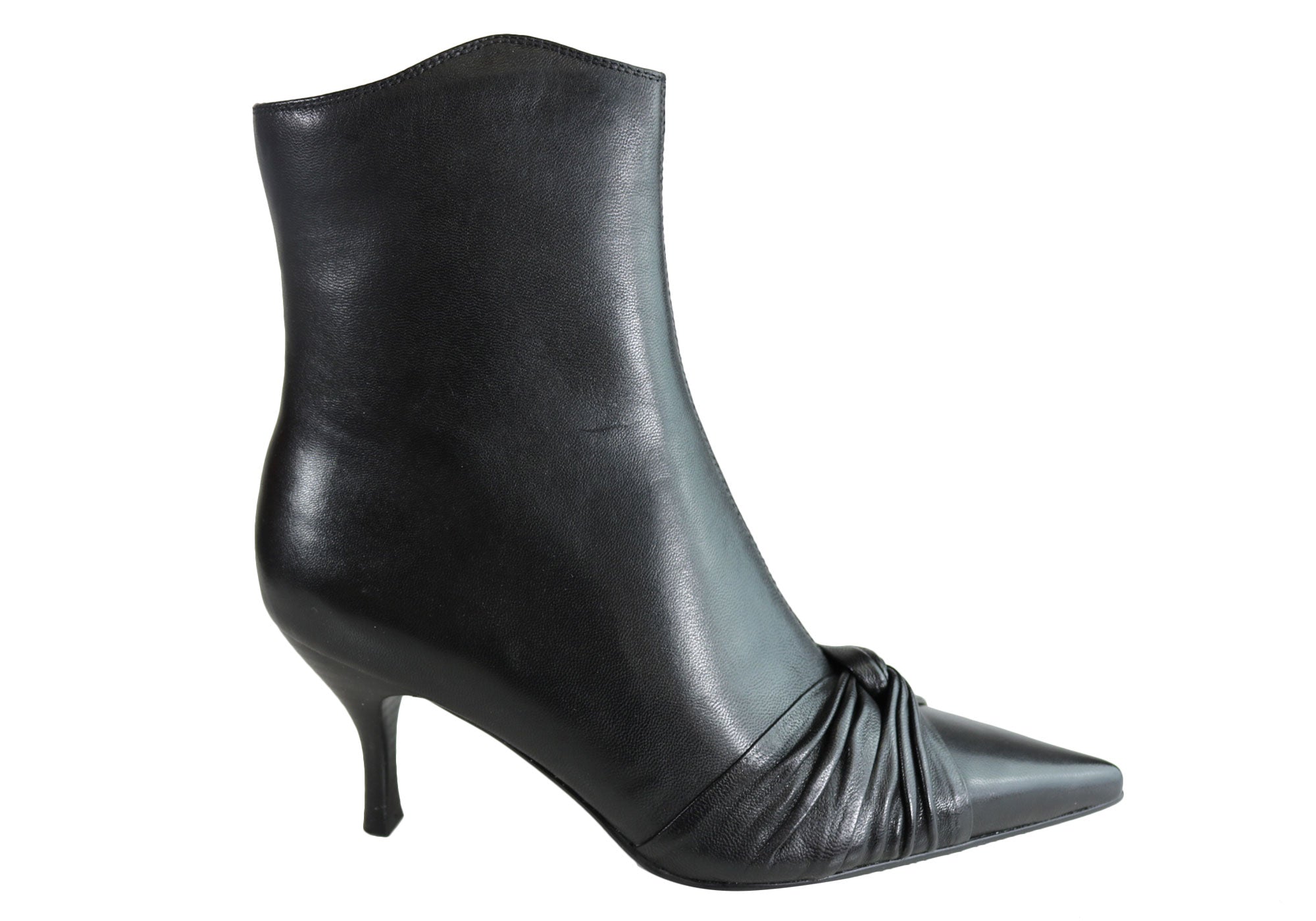 Orizonte Women's Mid Heel Leather Pointed Toe Ankle Boots - Stylish & Comfortable for Work, Party & Fall Fashion