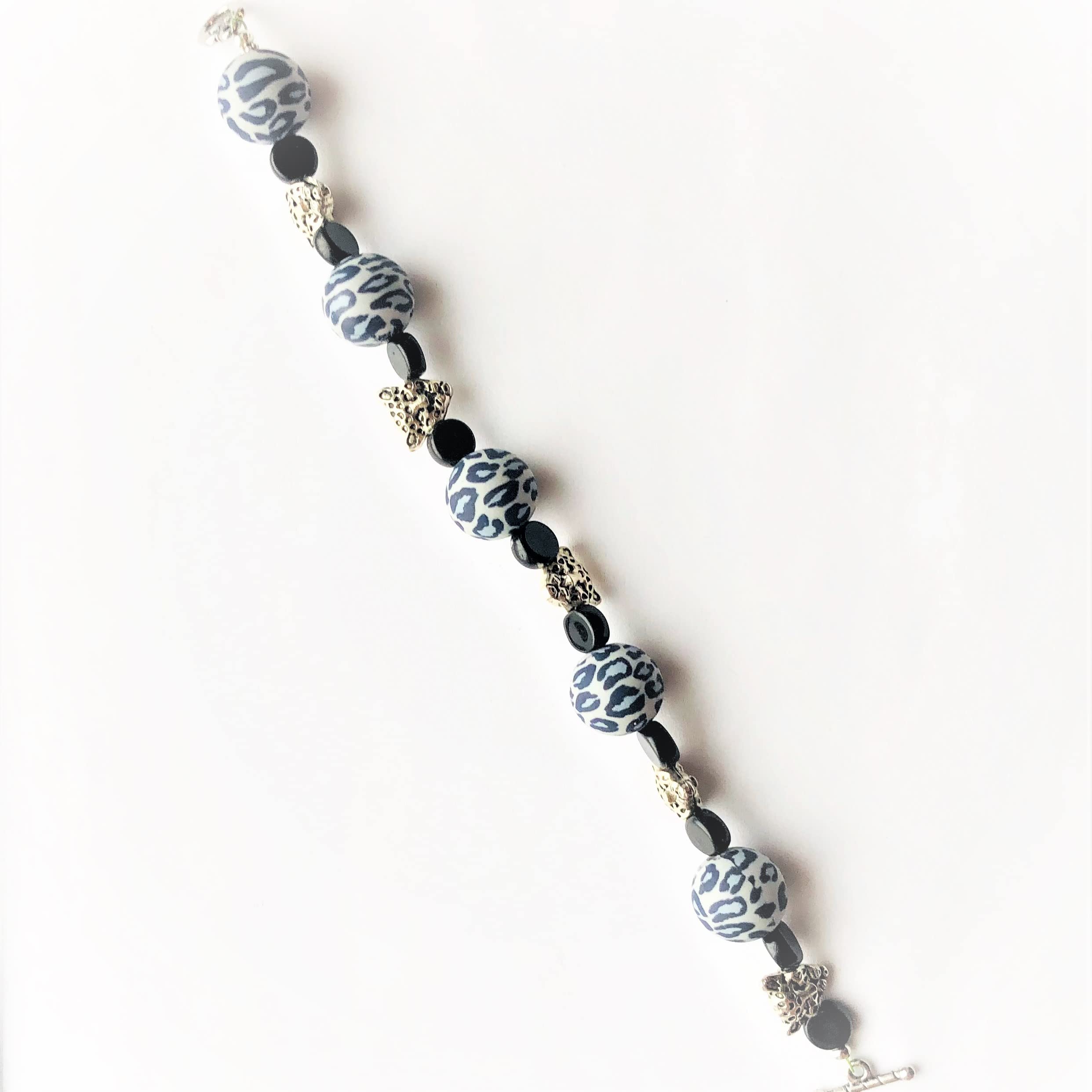 Leopard Head Bracelet for Women - Silver Plated Panther Beads Jewelry for Wild Animal Lovers | Perfect Gift for Her
