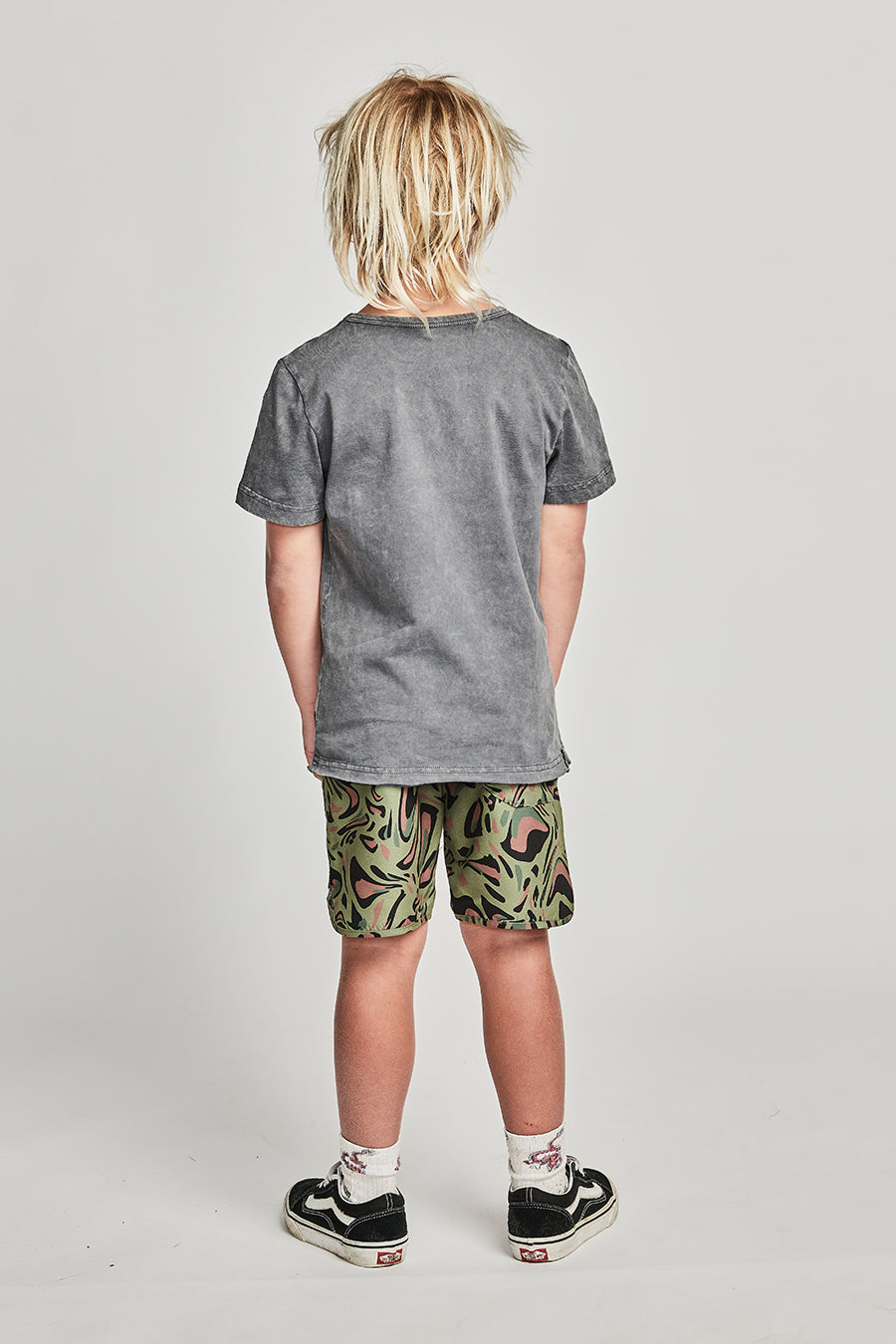 Boys Munster Graphic T-Shirt - Washed Out Black Cotton Tee for Kids | Cool Casual Wear for School, Playdates & Everyday Outfits