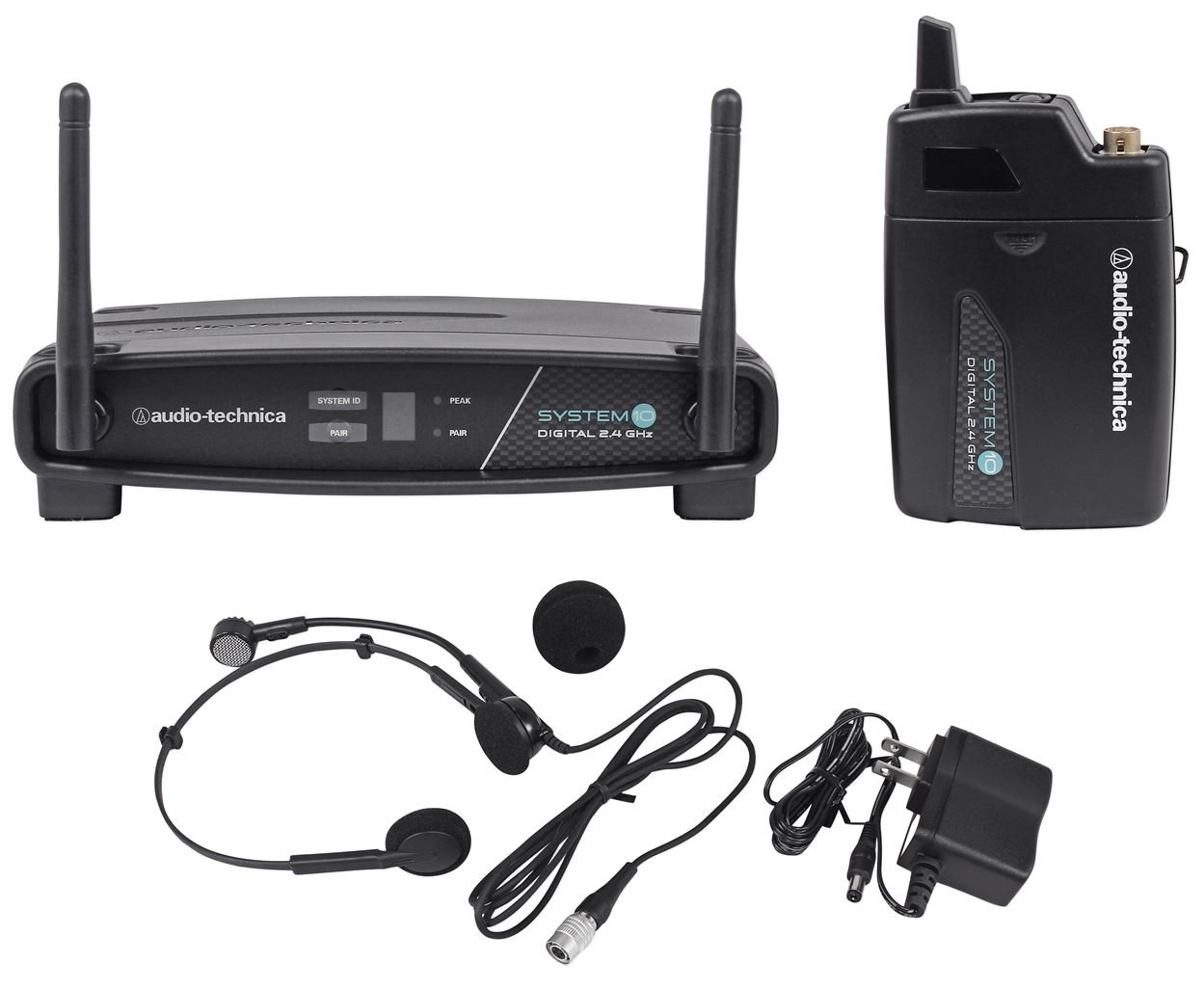 Audio-Technica ATW-1101/H Digital Wireless Headset Microphone System with Headphones - Professional Wireless Mic for Live Performances, Presentations & Streaming