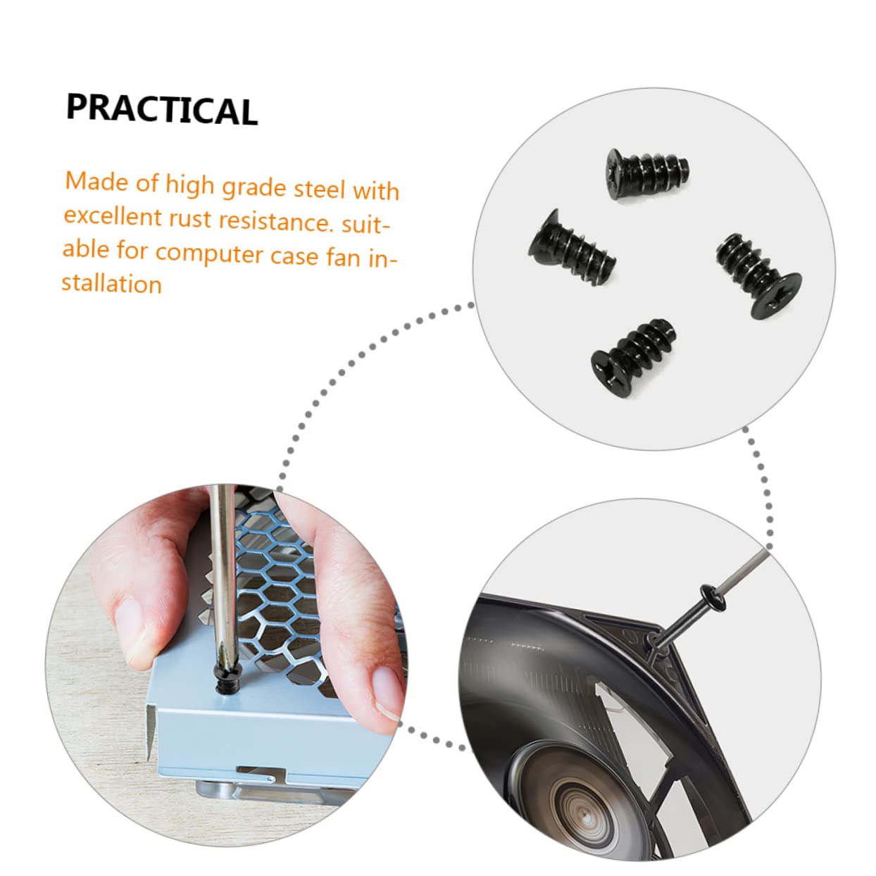 Jojofuny 2 Sets Computer Case Fan Screws - Long & Short Cooling Fan Mounting Screws Kit for PC Build, Cooling System & Hardware Installation