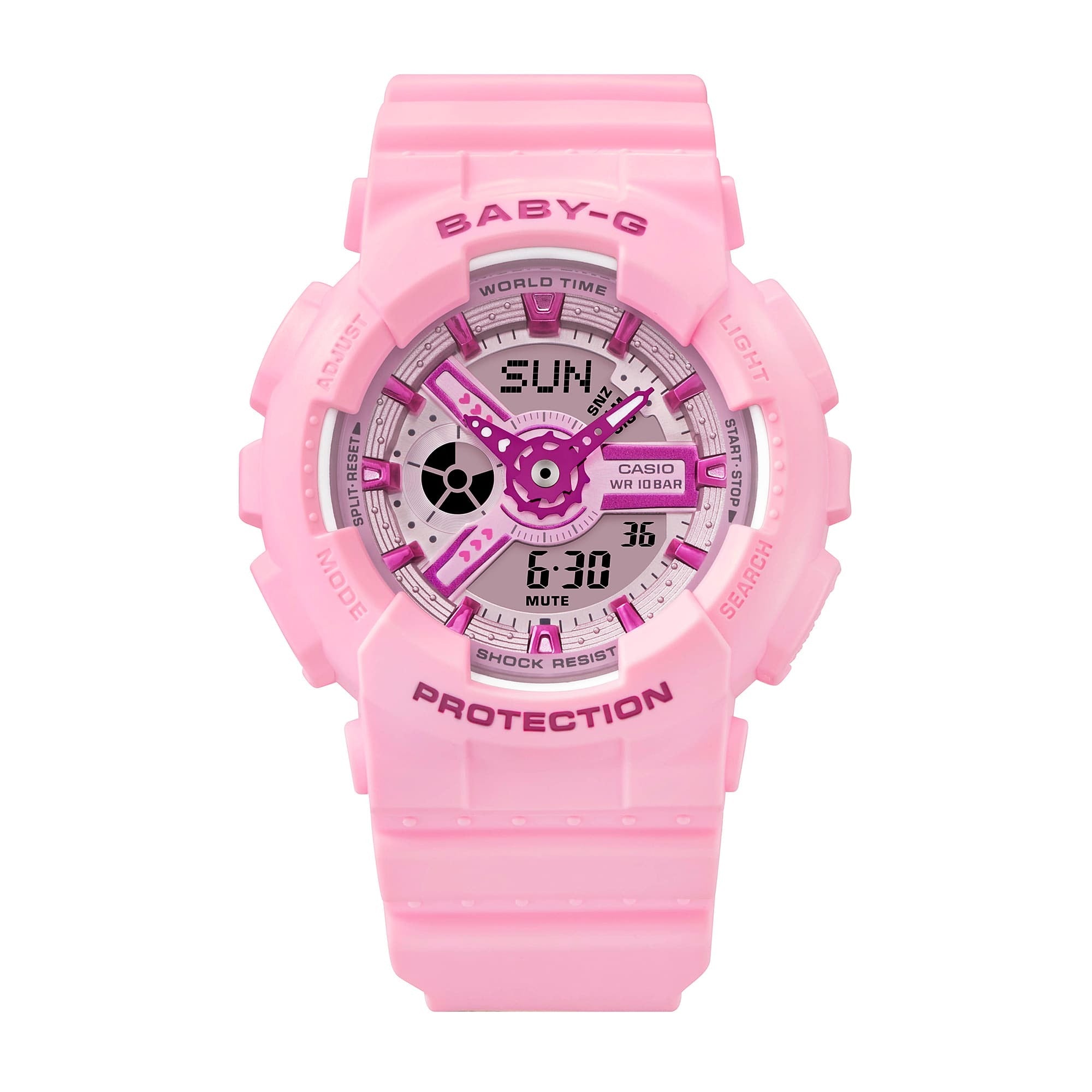 Casio Baby-G BA-110YK-4ADR Women's Digital Sport Watch - Light Pink Resin Band, Shock Resistant, Water Resistant 100M - Perfect for Running, Swimming & Outdoor Activities