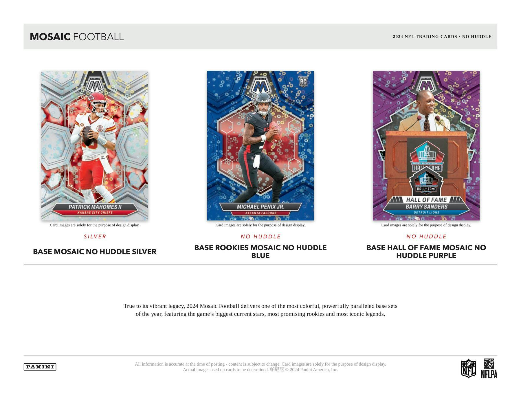 2024 Panini Mosaic No Huddle Football Trading Card Box - Premium NFL Collectible Cards for Sports Fans & Investors | Perfect for Trading, Collecting & Displaying in Home or Office