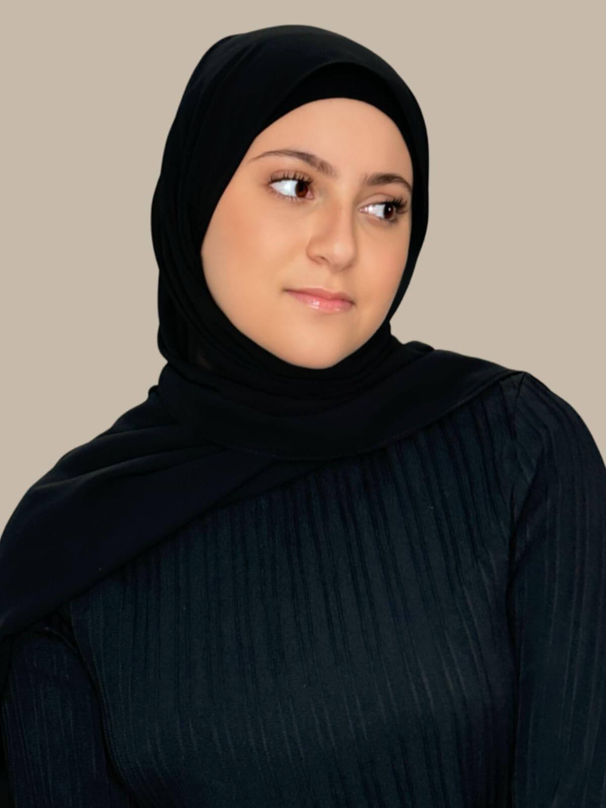 Luxury Chiffon Hijab Scarf for Women - Modish Girl Black Shawl - Perfect for Prayer, Fashion, and Everyday Wear